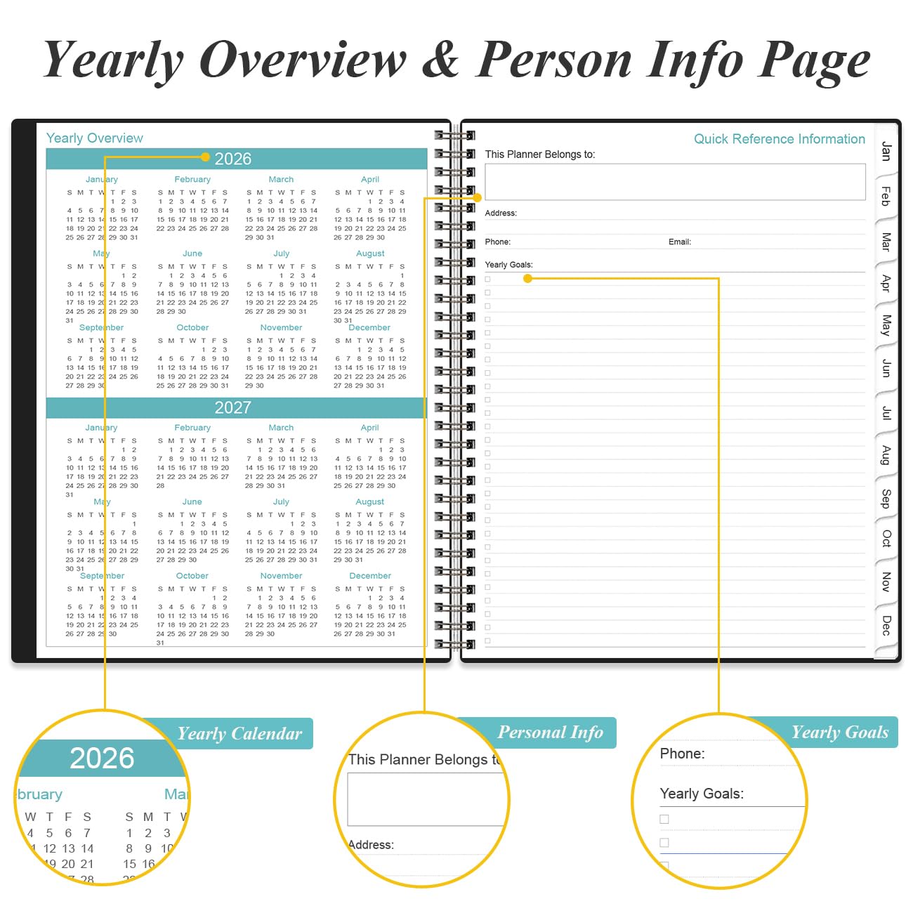Snapklik.com : 2026 Planner - 8.5" X 11" Weekly Monthly Planner From ...