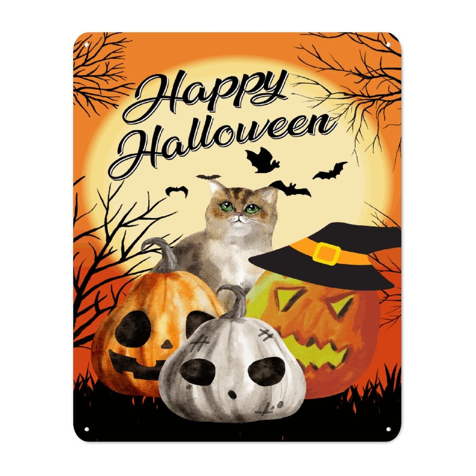 Plaque murale en métal vintage décoration Halloween pour garage et man cave 30x40 cm