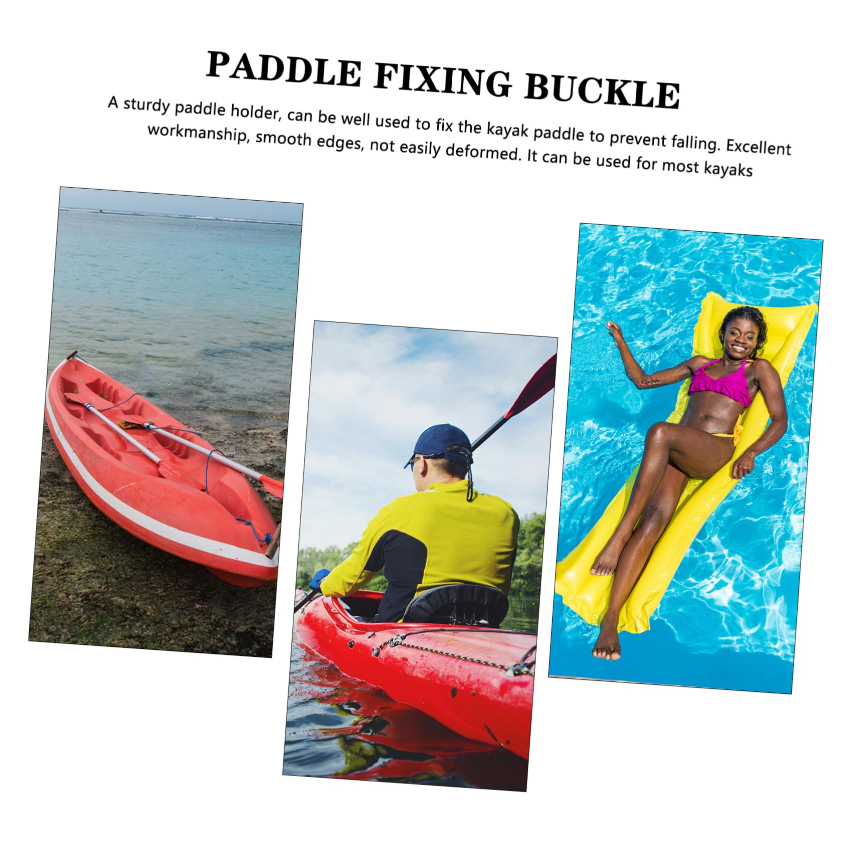 Toyvian Paddelschnalle Kajak Paddelhalter Clip Paddelklemme für Kanus Paddelklemme mit Schraube an Deck montierte Paddelklemme Stabiler Paddelclip Plastik Black