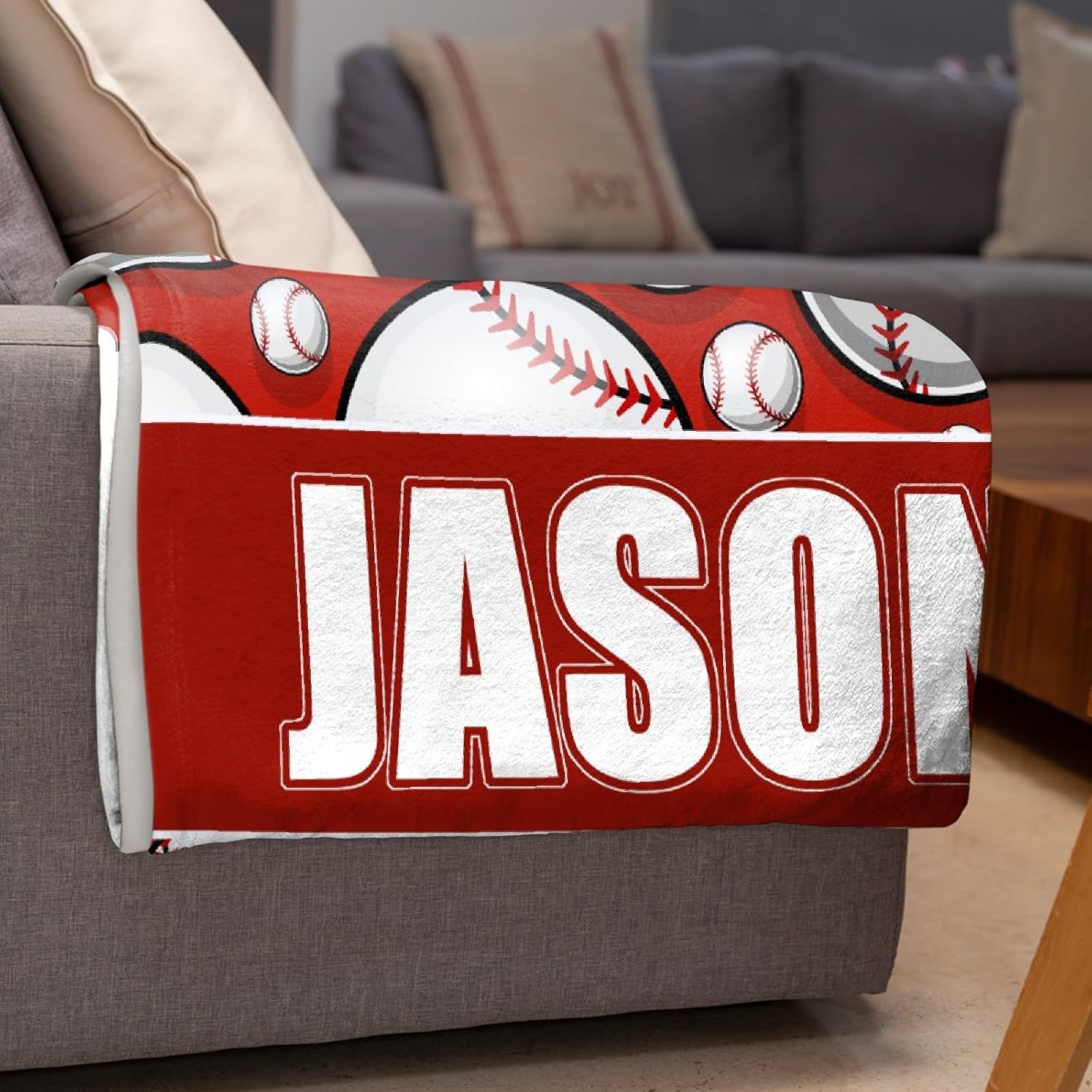 Custom Baseball Blanket,Personalized Baseball Gifts for Boys Girls, Ultra Soft Customized Throw Bed Quilt Decor Couch Sofa Bedroom, 50"x60" for Teens