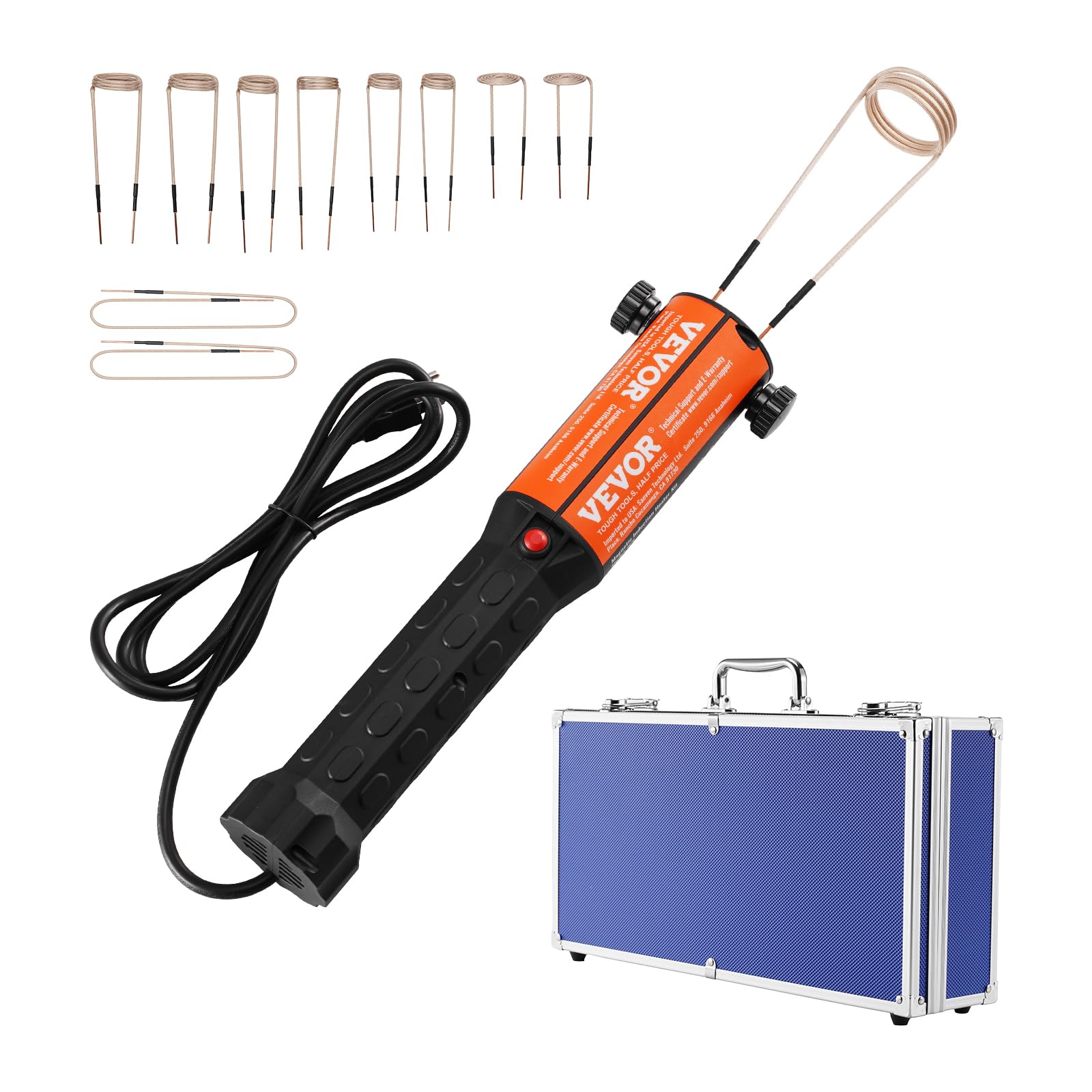 VEVOR Kit de Chauffage à Induction Magnétique 1 kW, Appareil de Chauffage par Induction Portatif, Chauffe-Boulon à 8 Bobines, pour Retirer les Boulons et Écrous Rouillés Réparation Automobile