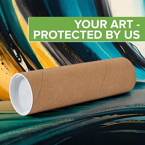 Miniatura 33 de Tubo de correo de papel kraft reforzado de 2 x 36 pulgadas, paquete de 1 tubo con 2 tapas, tubo seguro aprobado por USPS para pósteres, tubo