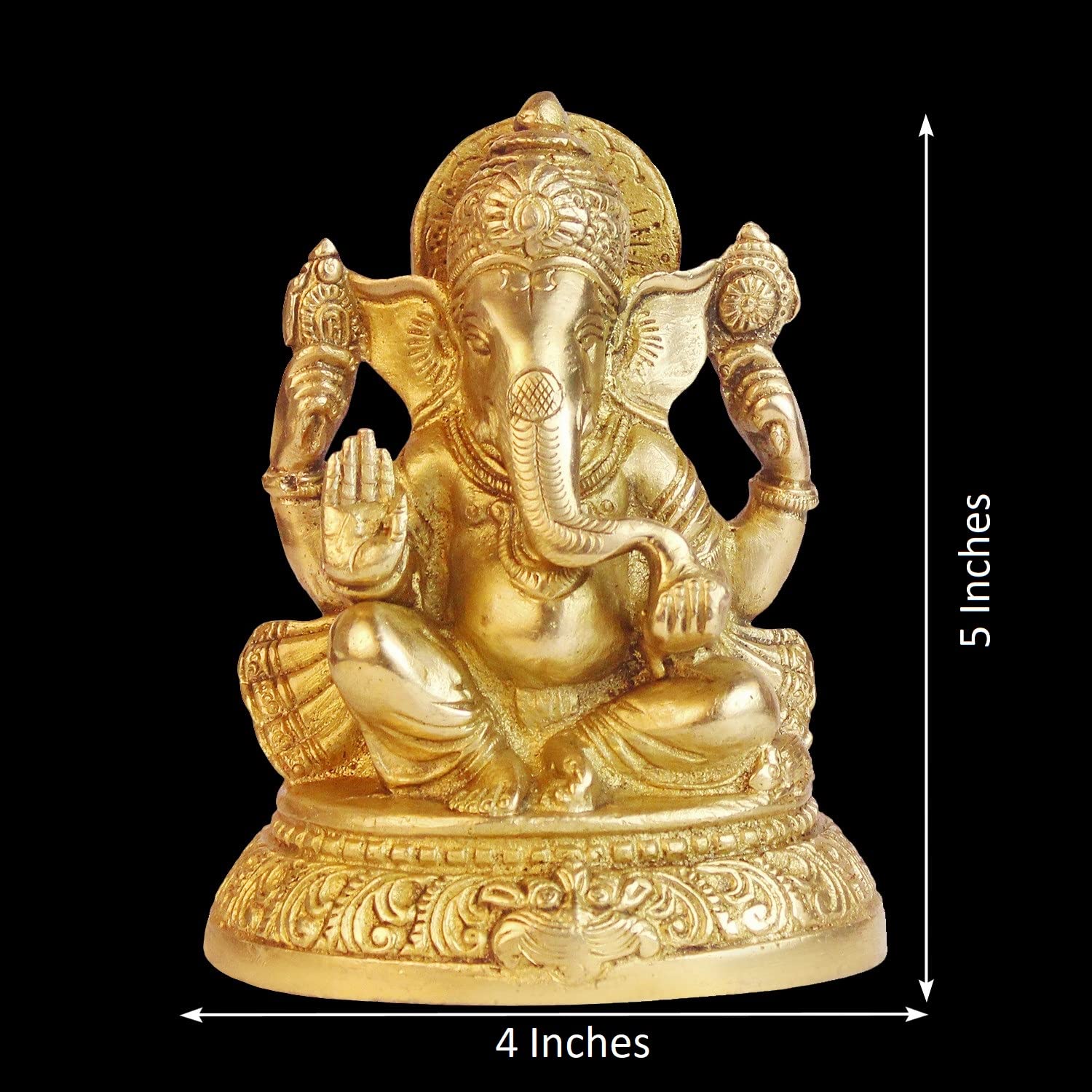 Artvarko Brass Lord Ganesha Murti in Blessing Posture Sitting with