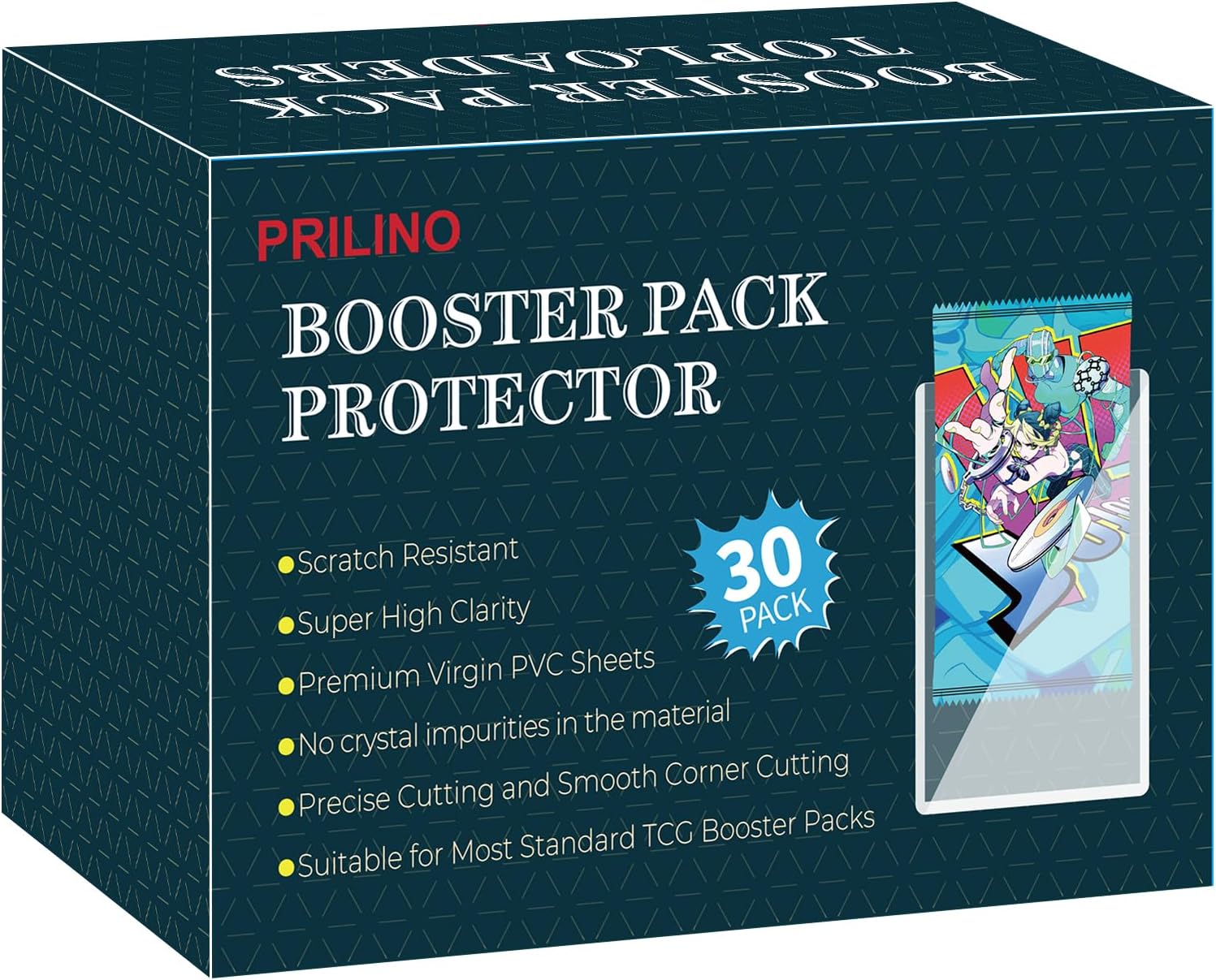 30-Pack Booster Pack Topload Holders - Cards Booster Packs Protector, UV Protection Protect, Premium Top Loaders Secure Protection Collectible Cards, Card Protectors Hard Plastic and Clear Display