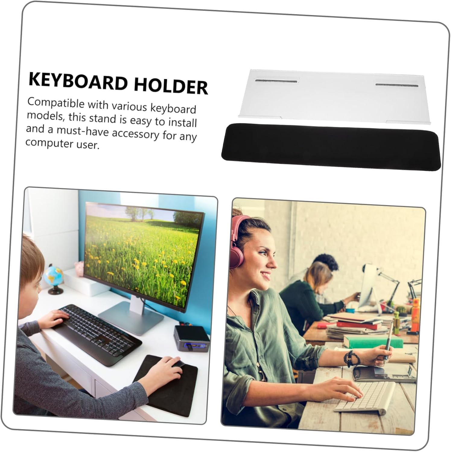 Z-Shaped Keyboard Stand Desk Accessory Computer Keyboard Stand Tilt Design
