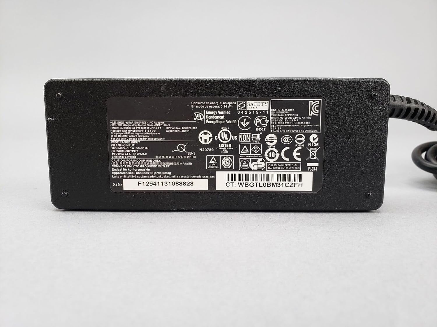 UL Listed 90W AC Adapter Compatible with HP 24-inch All-in-One Touchscreen Desktop Computer 24-df0170 24-df1056 24-df0138xt Power Supply Cord Battery Charger Cable PSU