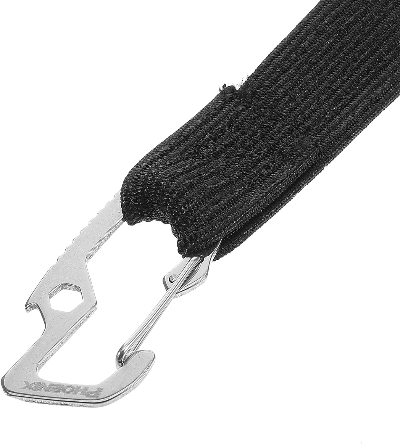 Unomor Elastic Motorcycle Bungee Straps with Phoenix Anti-Slip Hooks, 3-Meter Black Tie-Down Cords for Secure Outdoor Bike and Electric Motorcycle Luggage