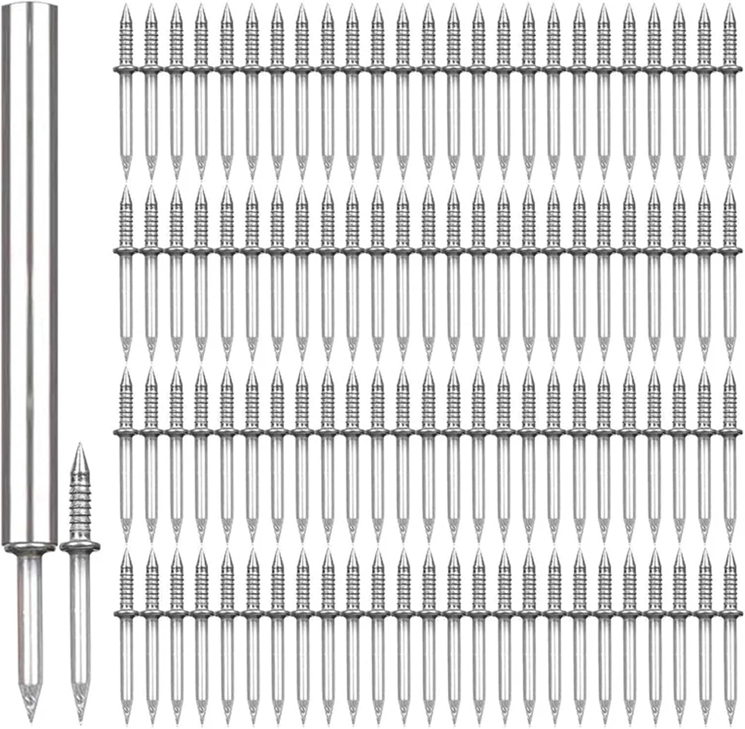 Double Sided Nails 500/700/900PCS Double-Head Skirting Thread Seamless Nail No Trace Sheep Horn Nails Easy To Use For Solid Wood Trim(700pcs)