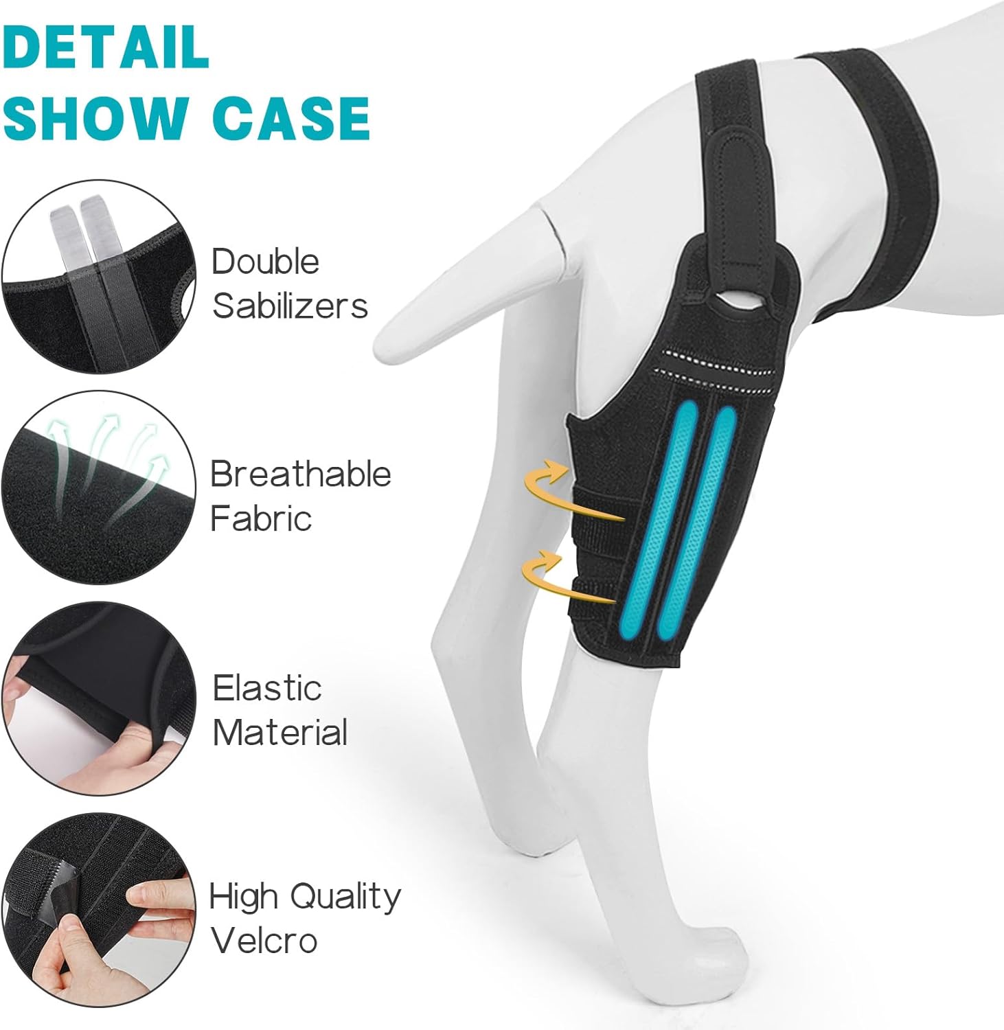 Dog Knee Brace for Torn ACL Hind Leg–Adjustable Support Dog Leg Brace for Back Leg with 2 Stabilizers, Hip Support to Reduces Pain Luxating Patella , Ligament Injuries, CCL (Black, Left Leg, M)