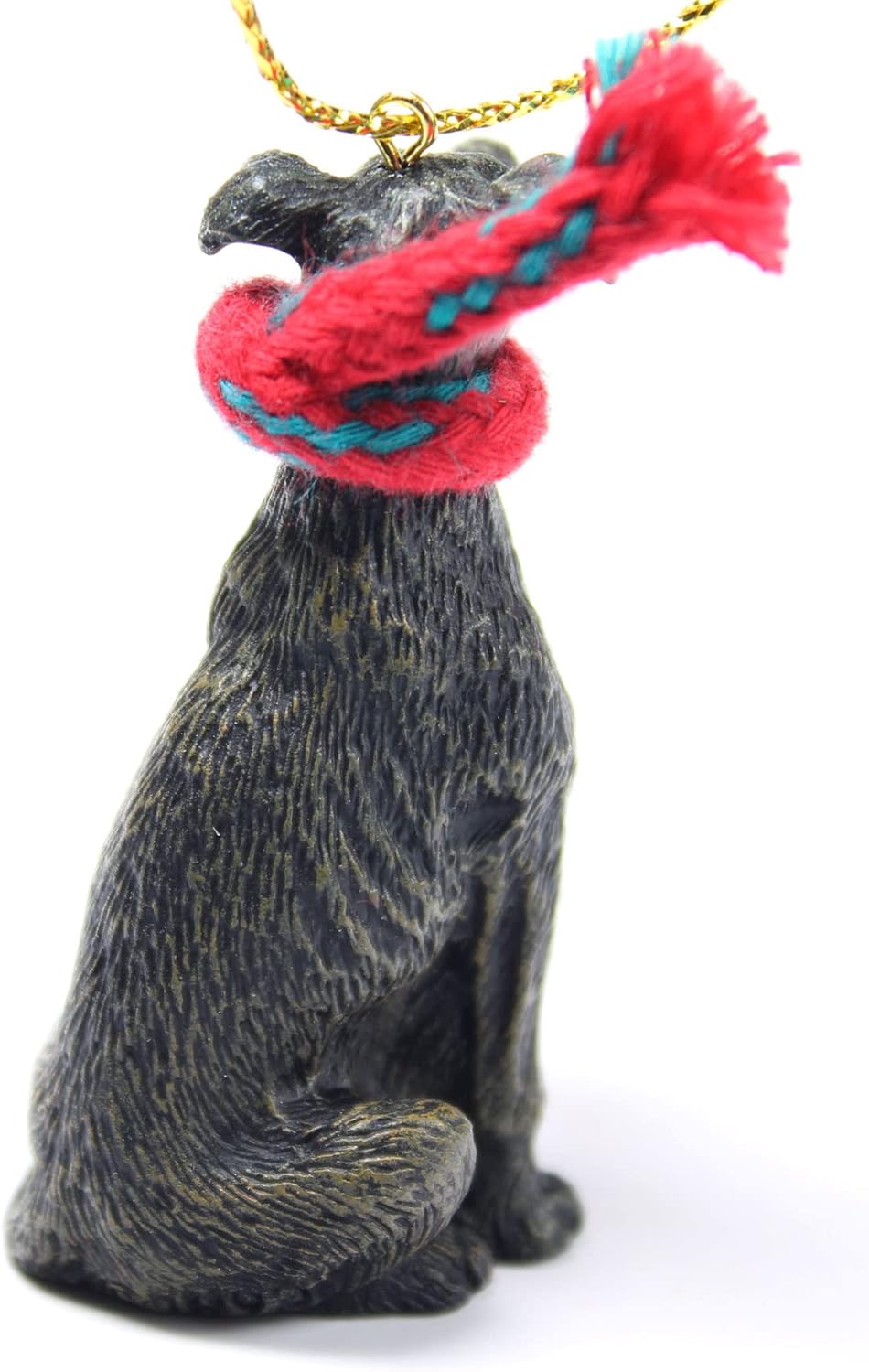 Conversation Concepts Greyhound Tiny Miniature One Christmas Ornament Brindle - Delightful, Gold - Image 2