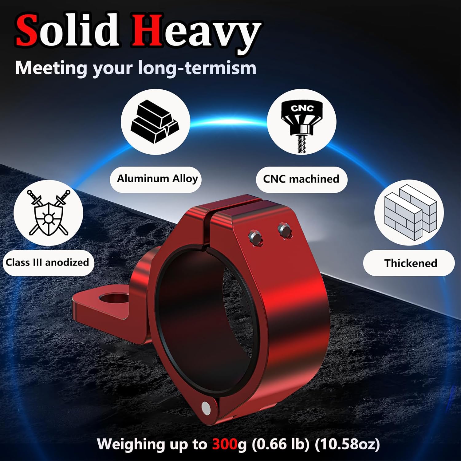 2 PCS Solid Heavy Whip Light Mount 360°Adjustable Light Bar Mounting Bracket, Aluminum Alloy Roll Bar Whip Flag Mounts for UTV Fit 1.5''/1.75''/1.85''/2''/2.1'' Roll Cage