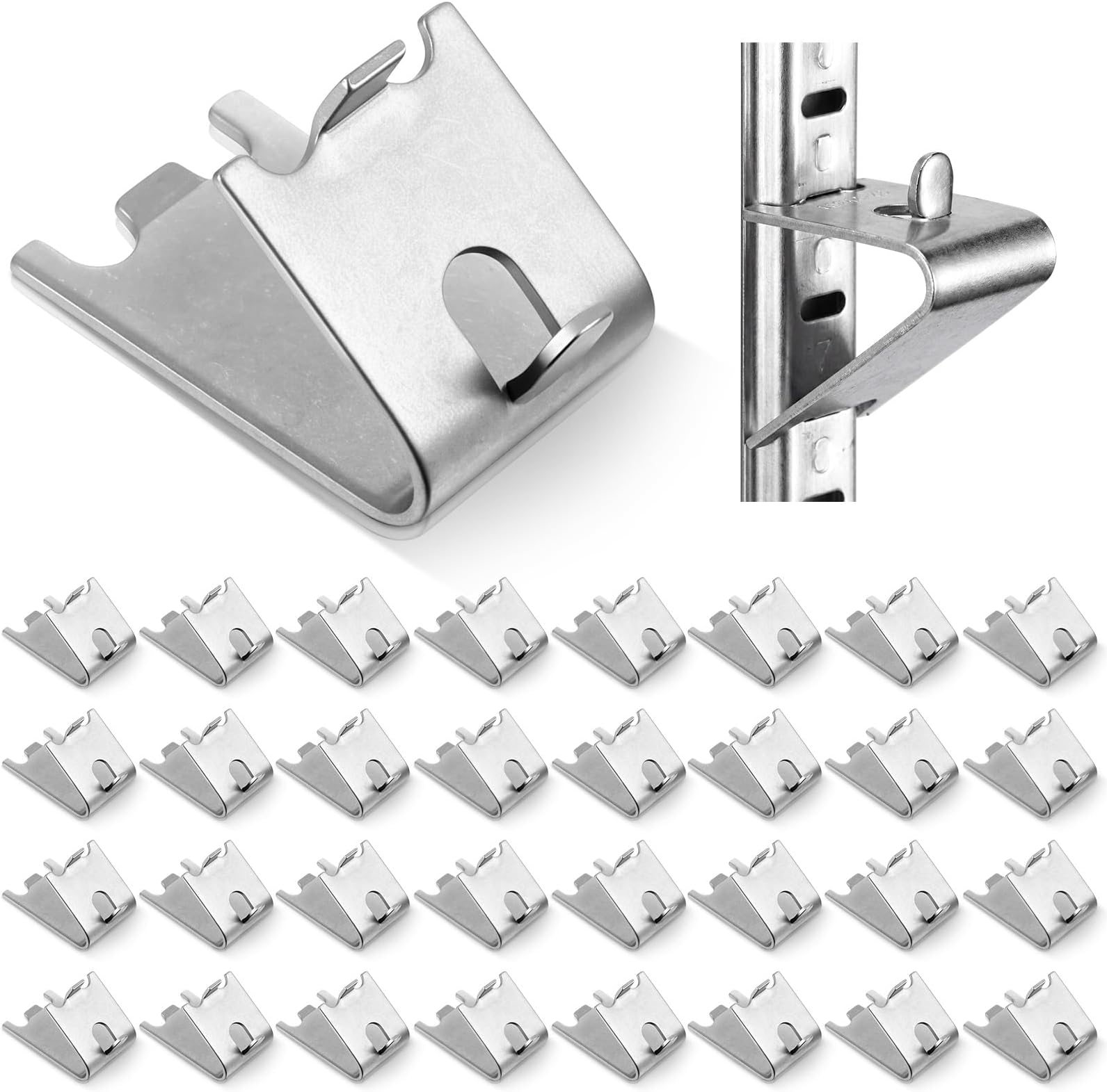Hotop 32 Pieces 920158 Refrigerator Shelf Clips Freezer Cooler Shelf Support Commercial Replacement Rack Clips Buckles for Fridge Parts