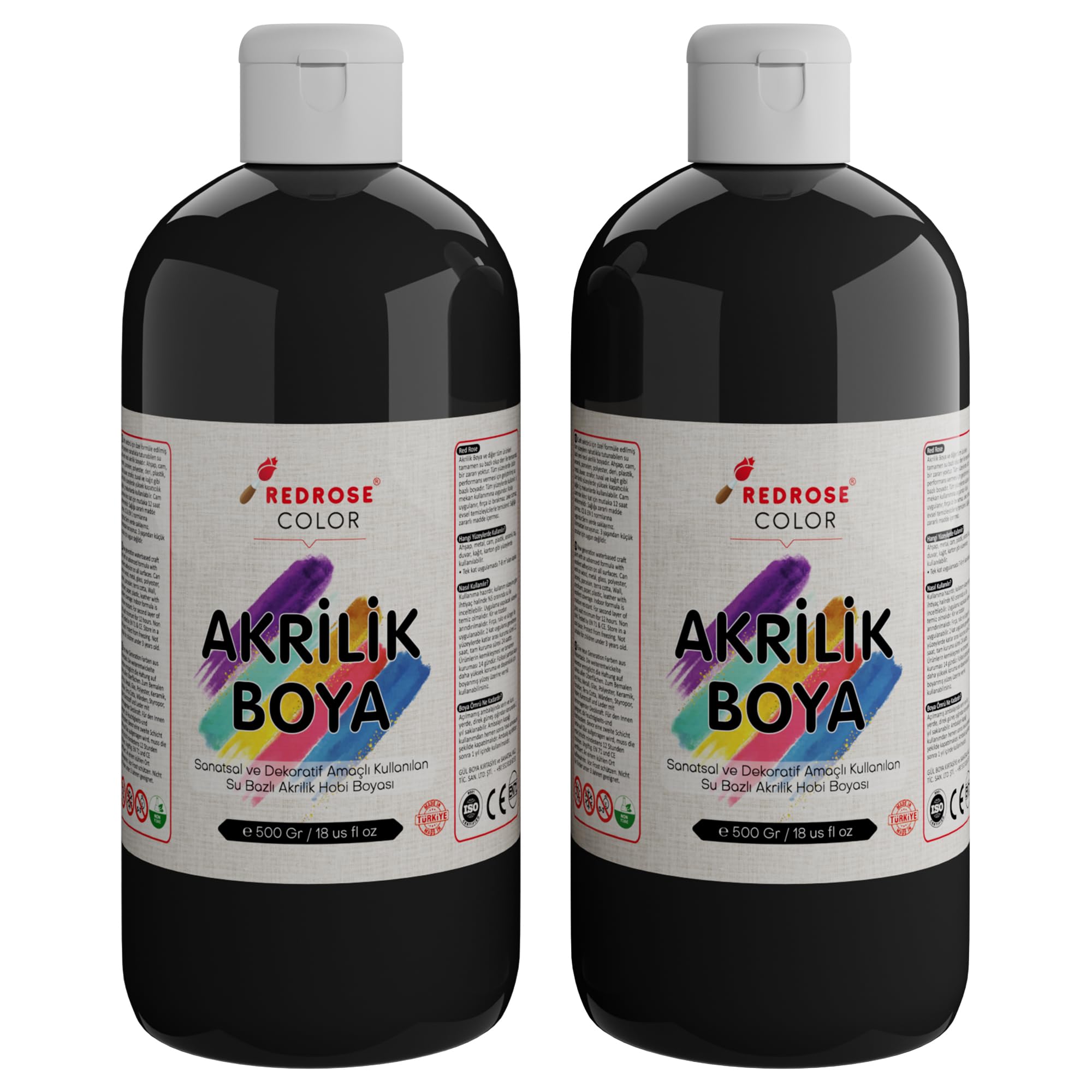 Siyah Akrilik Boya 2'li Set 2x500gr