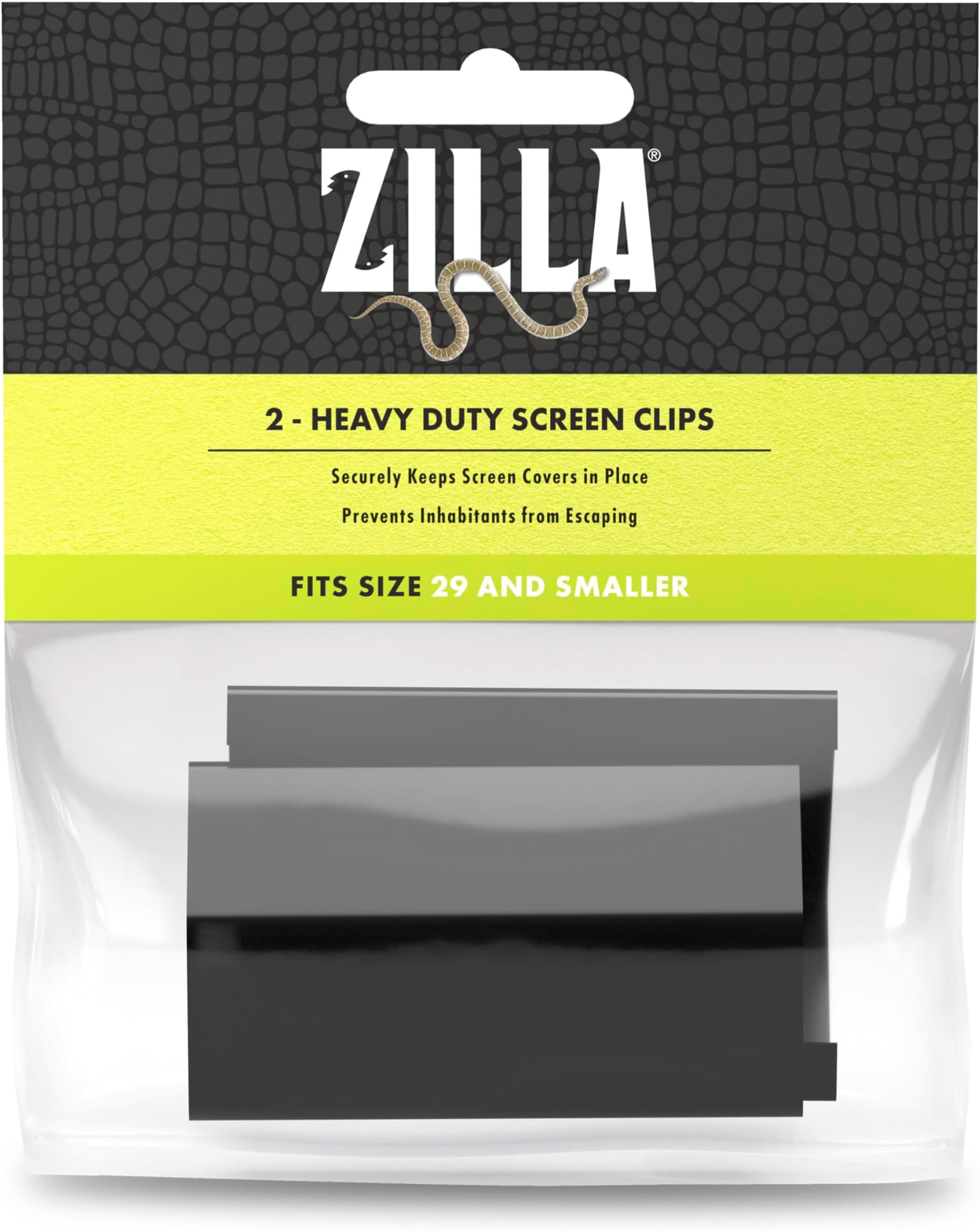 Zilla Heavy Duty Screen Clips, Secures Screen Covers to Terrarium, Fits Size 5 to 29 G, 2 pack, Small