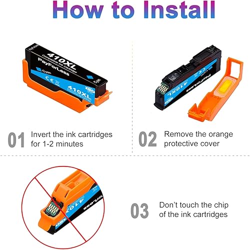 Miniatura 6 de 410XL remanufacturados para Epson 410 cartuchos de tinta 5 unidades de alto rendimiento para Expression XP-830 XP-640 XP-7100 XP-630 XP-530 XP-635