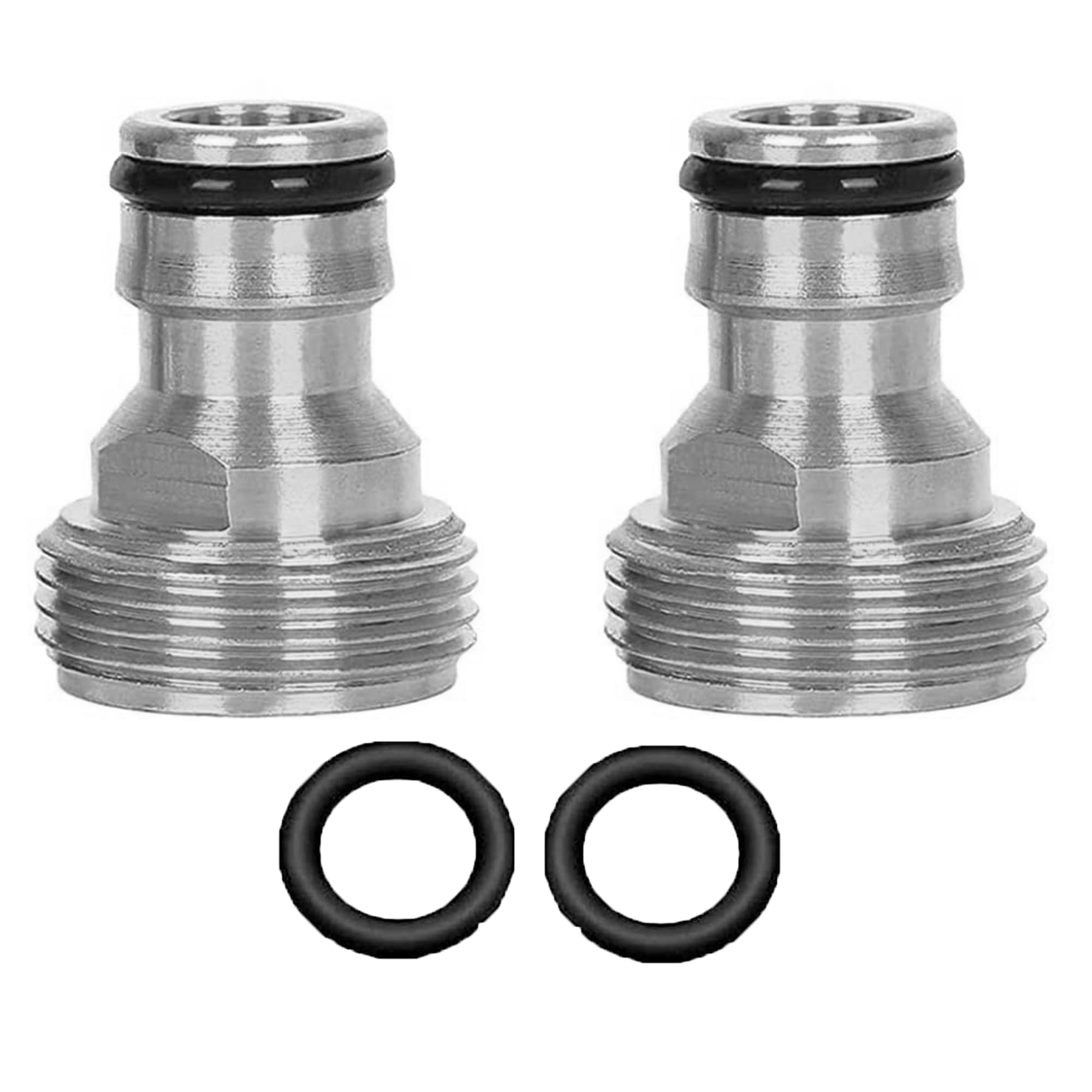 3/4 inch Male Threaded Brass Quick Adaptor, Kitchen Faucet Connector, Garden Hose Quick Connect Head - Suitable for Home Garden Hose Parts Connector and Garden Spray Gun.(Silver)