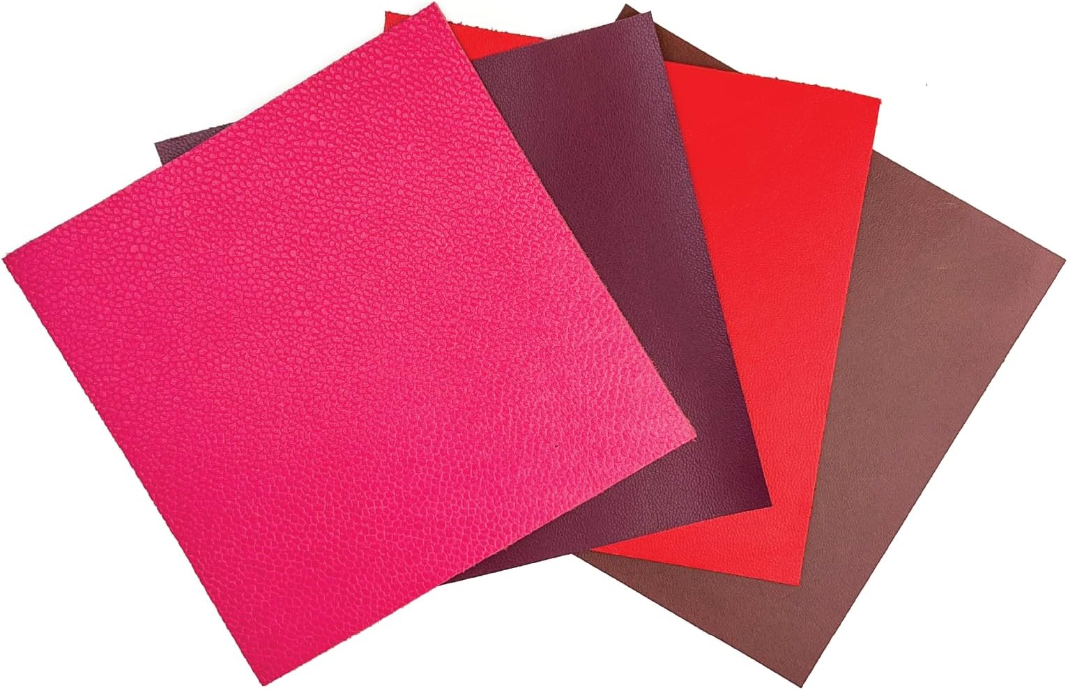 Pink Leather Sheets for Crafts, 4 Pieces, 5x5 Inches (12x12 cm)