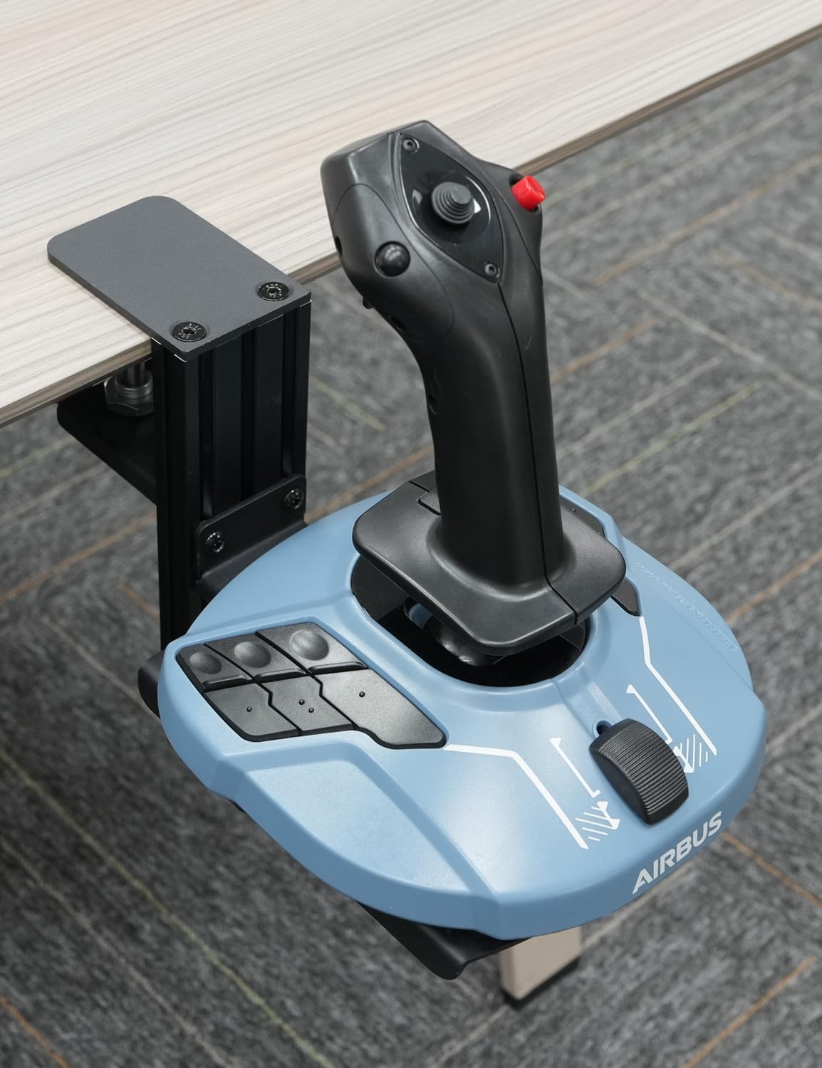 VTUIFBT Supporto da scrivania in metallo compatibile con Thrustmaster SimTask Farmstick, T-Flight Hotas One, T-Flight Hotas 4, T16000M FCS, TCA Sidestick - Sgancio rapido/robusto morsetto/regolatore