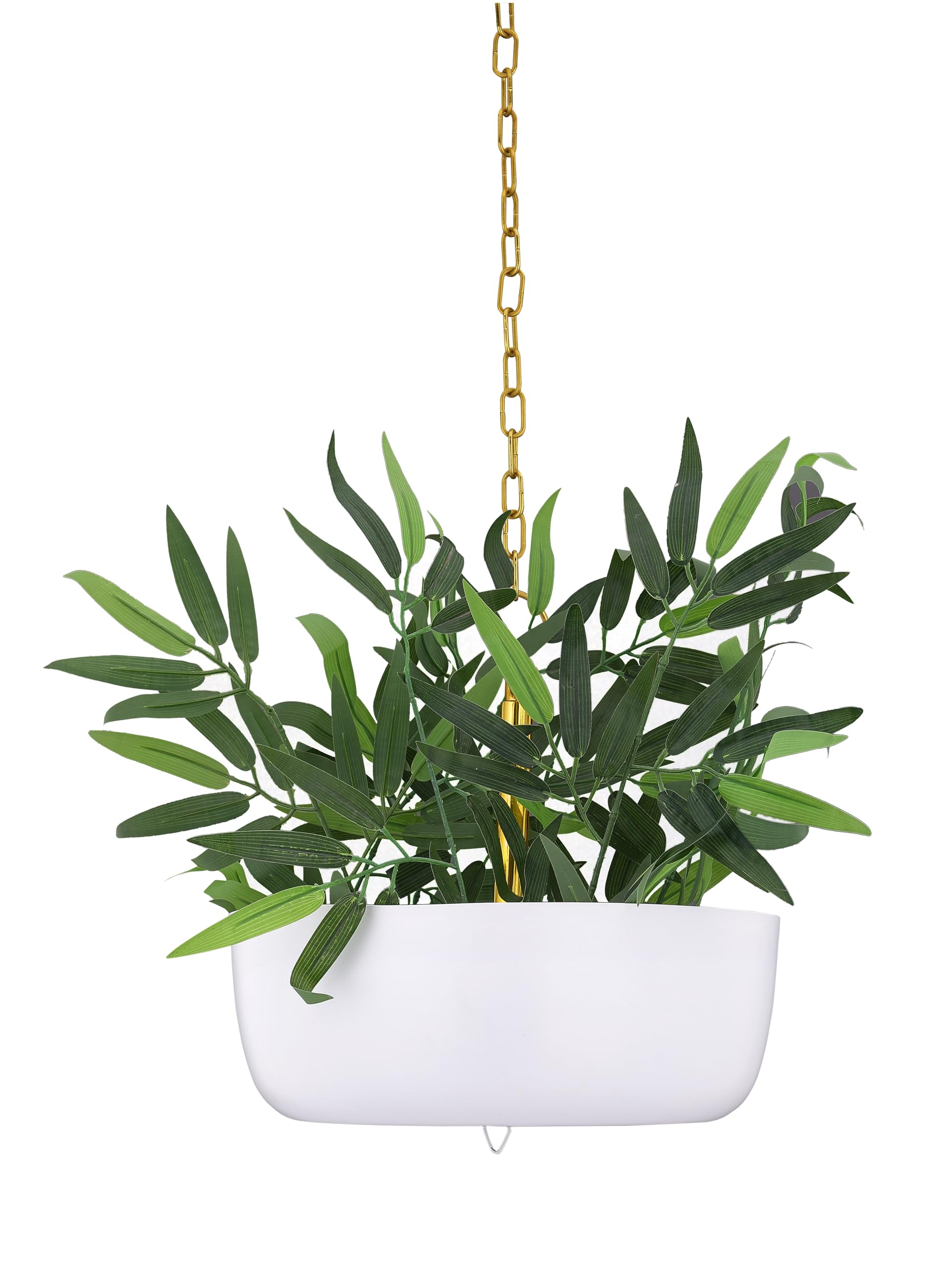 Rust & Shine Zara Hanging Planter Cachepot - White Pot and Gold Finished Chain | Aesthetically Designed Hanging Plant Flower Pot for Home, Office and Balcony Decor | with Durable Iron Construction (B0D8L6S78N) Amazon Price History, Amazon Price Tracker