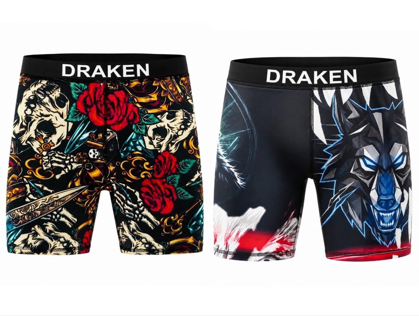 draken MMA Compression Shorts Combo Pack for Men – Royalty Theme + Wolf Theme | MMA Shorts | BJJ Shorts | MMA Spats | Compression Shorts for Grappling Wrestling-picture-34
