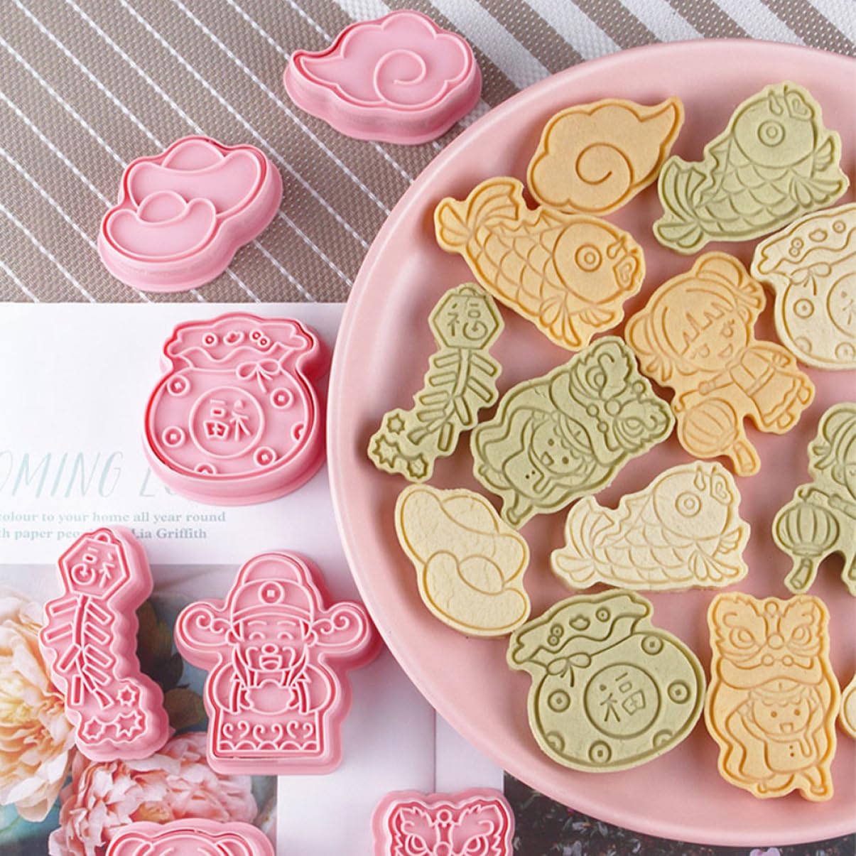 ABOOFAN 4 Juegos Molde De Galletas Formador De Galletas Alimento Cacerola Graduado Galletas De Chocolate Paraca Cortadores De Galletas Lactancia Equipo Horneando Rosa El Plastico 8 Uds * 4