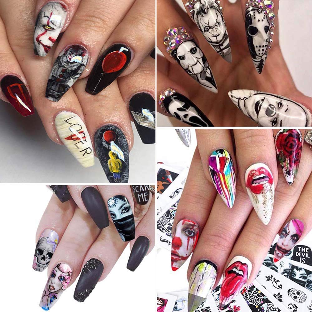 Stickers Décalques Halloween Rose Skull Pour Ongles – Nail Art Water Decals – Neufs
