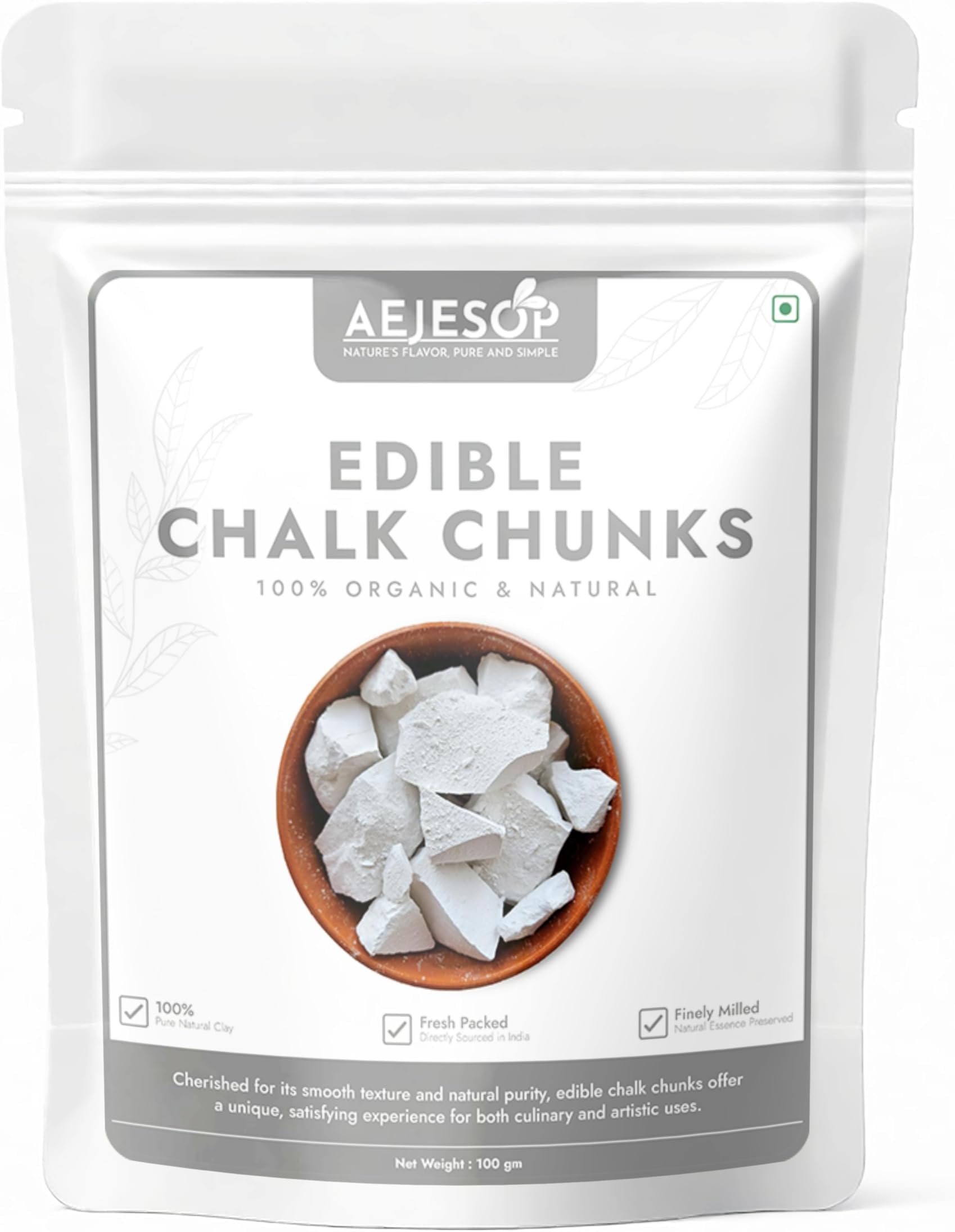 AEJESOP SEVRYKOVA Edible Chalk Chunks, NaturalEdible Clay,100g