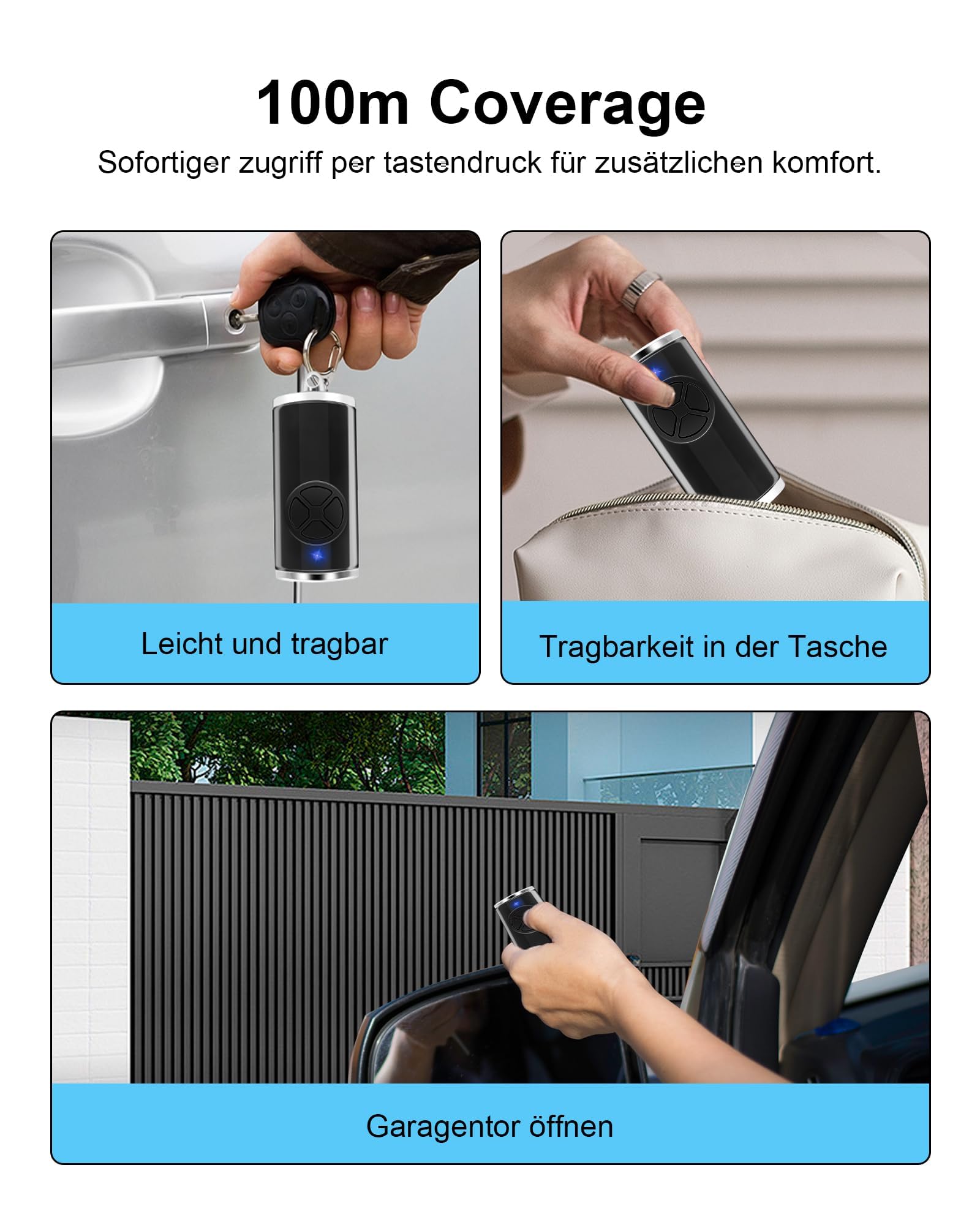 868MHz Télécommande pour HSE4 BS,4 Canaux Télécommande de rechange,Bip Portail Porte De Garage Compatible avec HSM4 HSE2 HS1 HS4 HSZ1(2PCS)