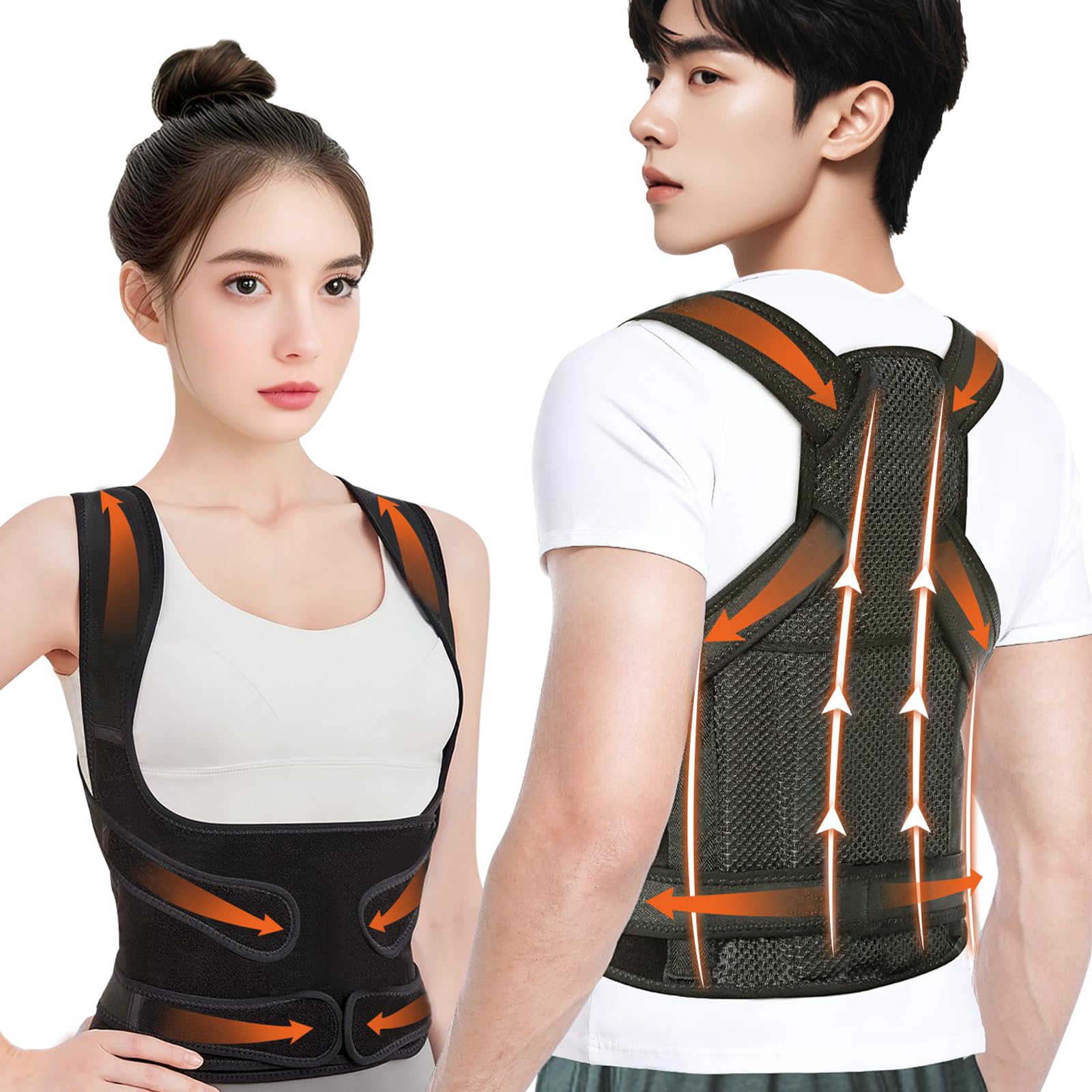 Amazon | 猫背ベルト 姿勢サポーター 背筋ベルト 巻き肩対応 通気性