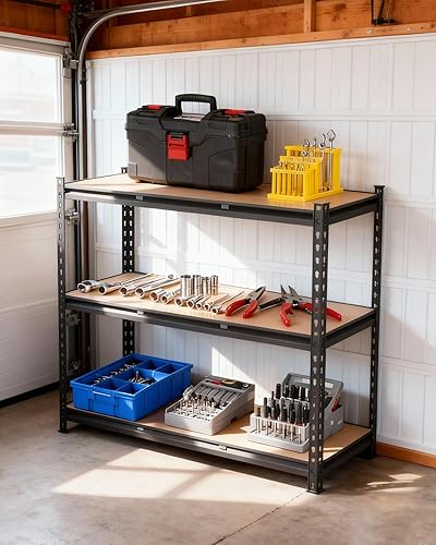 Miniatura 2 de Estantería de garaje ajustable de 3 niveles, estante de metal resistente de 1320 libras, 36 pulgadas de ancho x 18 pulgadas de profundidad x 36