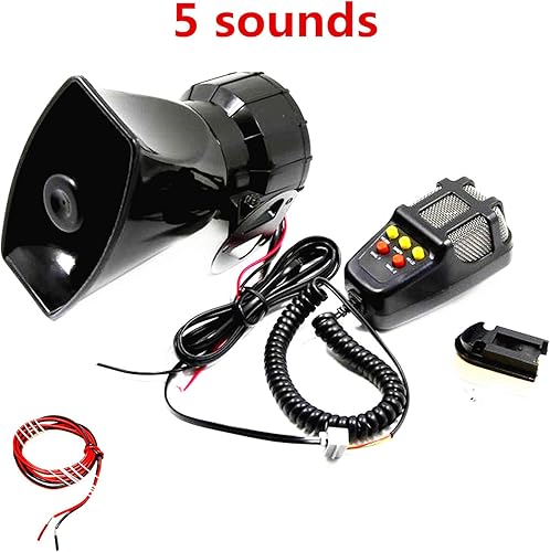 Miniatura 7 de Bocina de sirena de coche con micrófono sistema PA amplificador de sonido de emergencia para coche de pasajeros de 12 V, RV, barco, camión, SUV