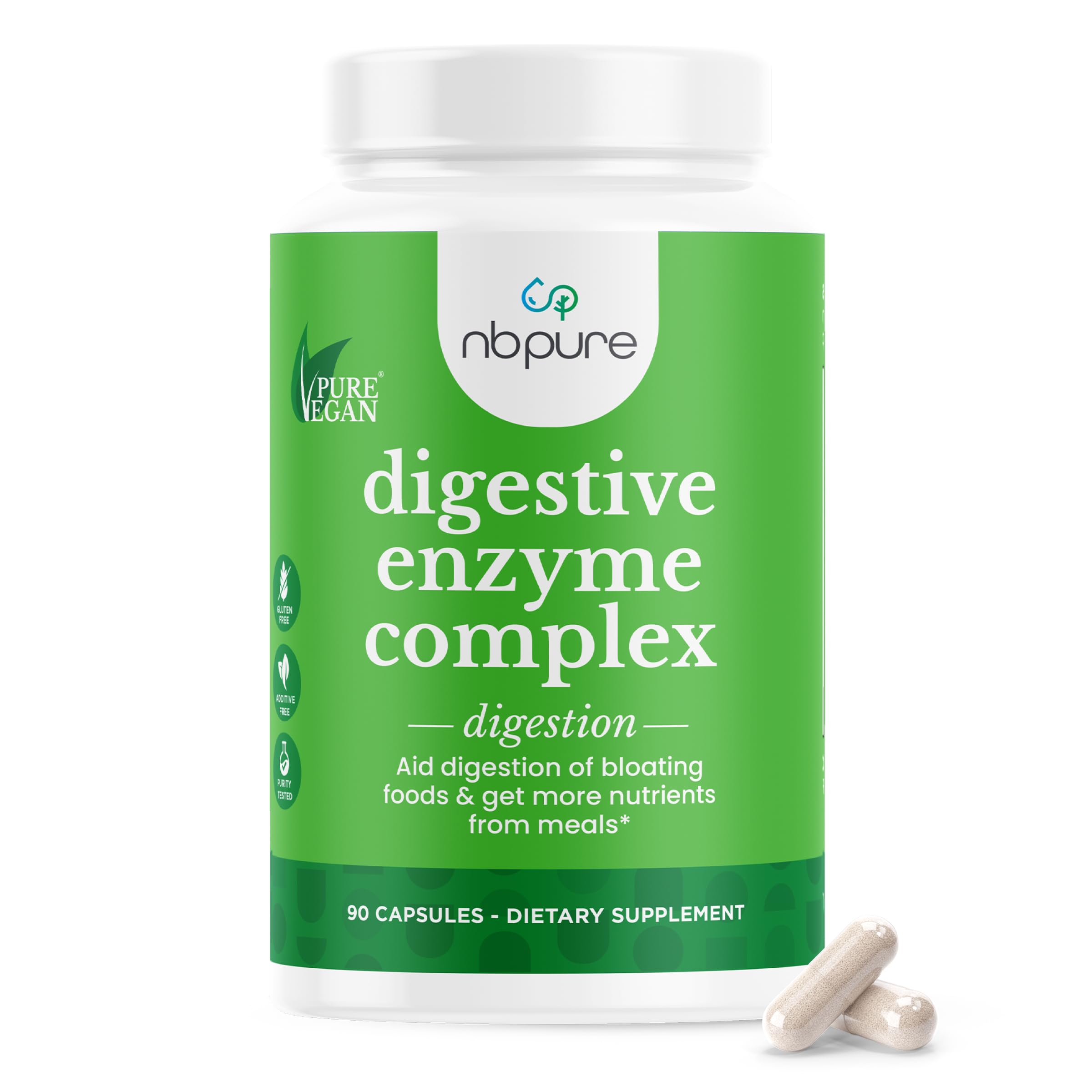 nbpure Vegan Digestive Enzyme Complex (90 Capsules)