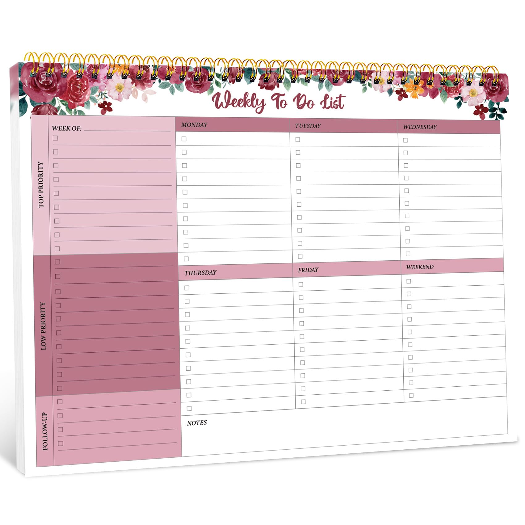 Taja Weekly Planner Notepad - Undated & Waterproof -27