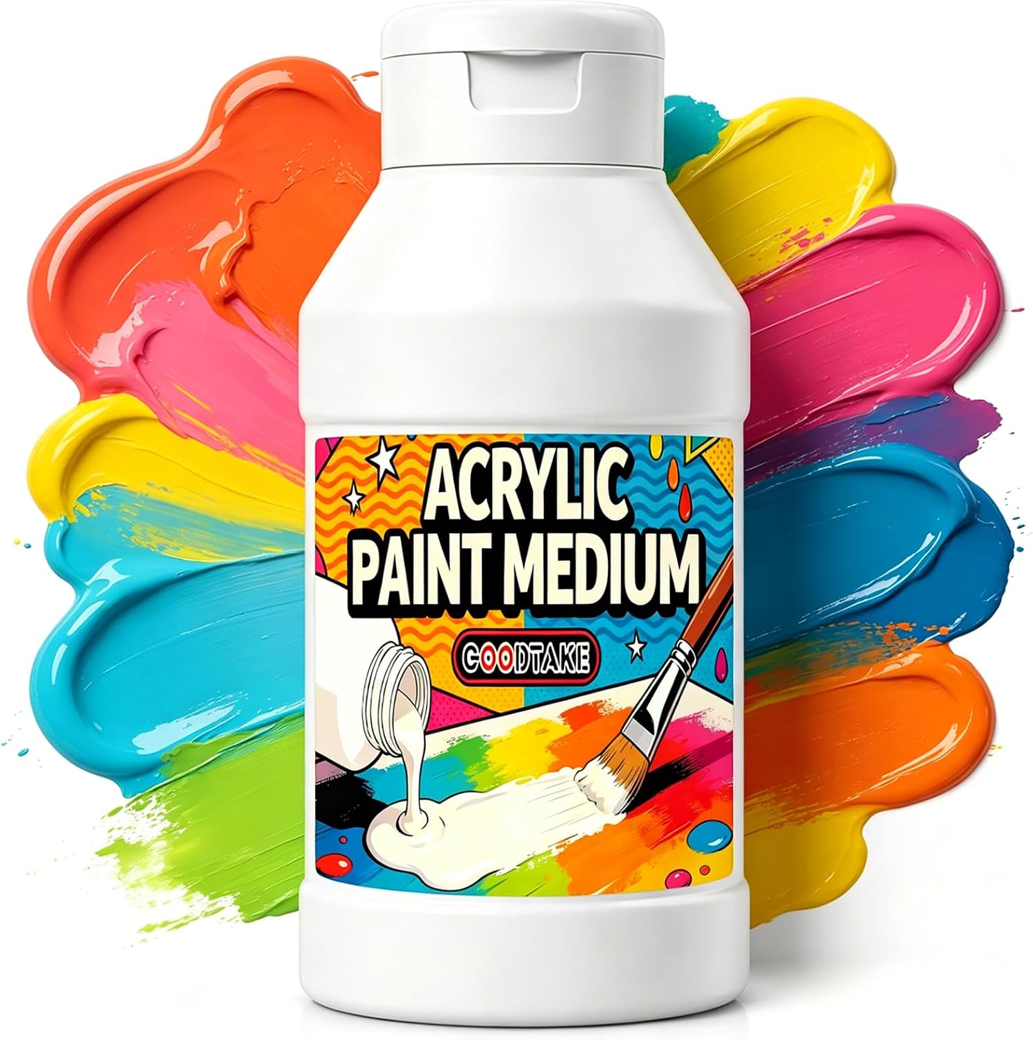 GOODTAKE Matte Medium for Acrylic Paint - for Even Matte Finish, Improves Flow & Extends Color, 135ml (4.6 Fluid Ounce) Acrylic Medium