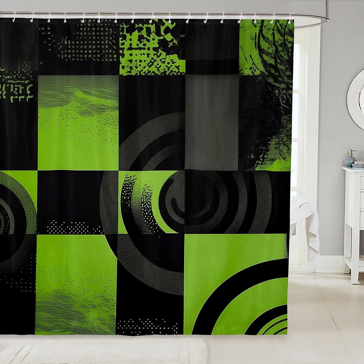 jejeloiu Abstract Shower Curtain for Bathroom Decor Black and Orange Bath Curtain Art Aesthetic Bathroom Accessories Waterproof Polyester Fabric for Stalls Bathtubs 72"x78"