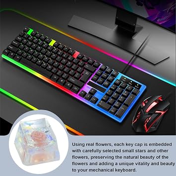 Backlit Resin Keycaps R4 Tab Eternal Flower Shine Through RGB Crafted