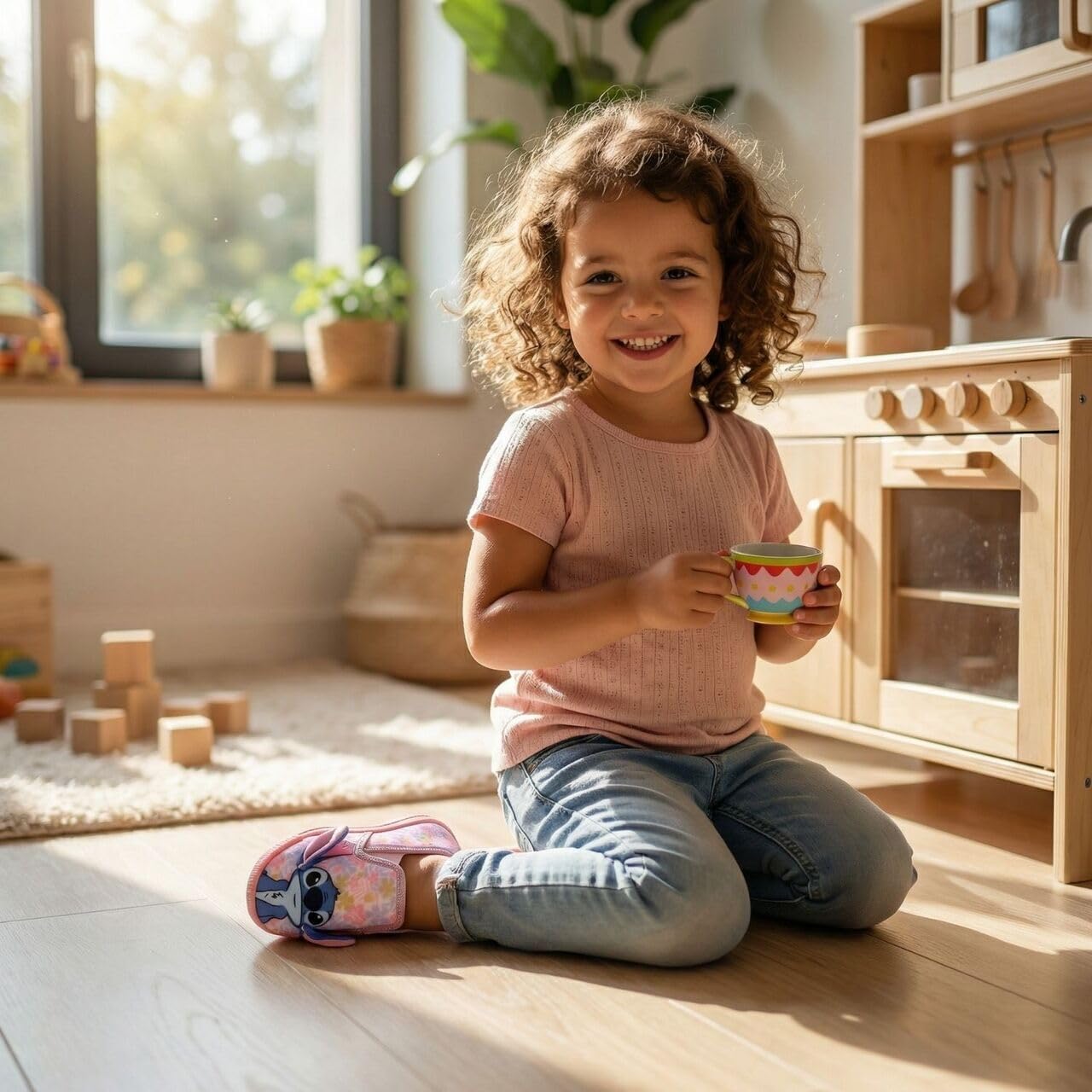 Leomil Lilo & Stitch Girls Chaussons Pantoufles Enfants, Idéal pour la maison et la Maternelle