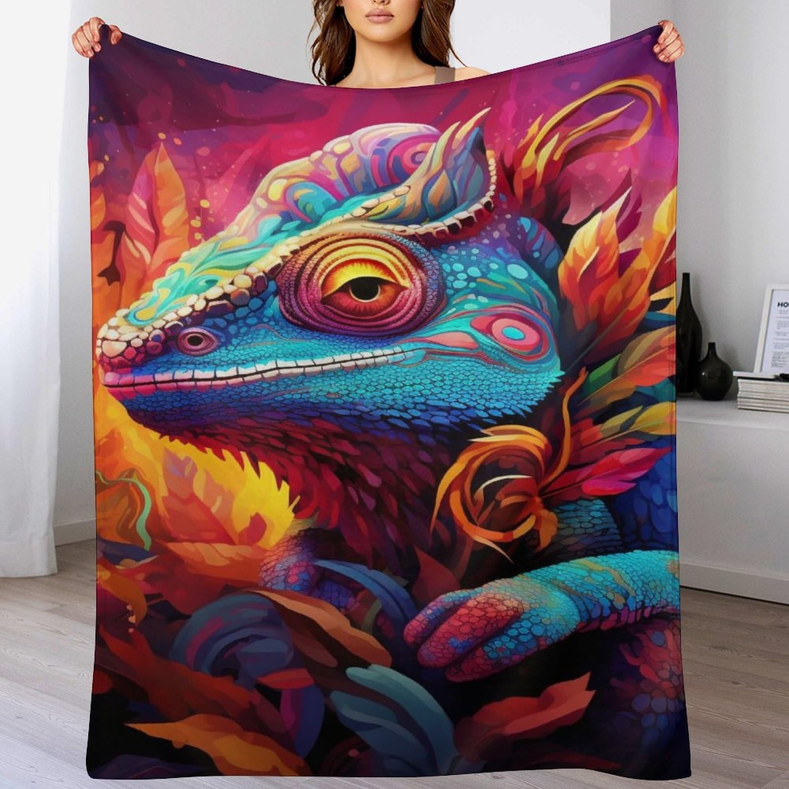Couverture caméléon impression numérique idée cadeau original
