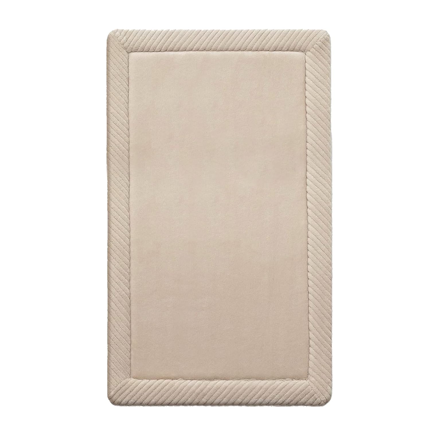 Buy Microdry Habitude Flannel Border Memory Foam SkidResistant Bath Mat, 20" x 34", Deep Linen