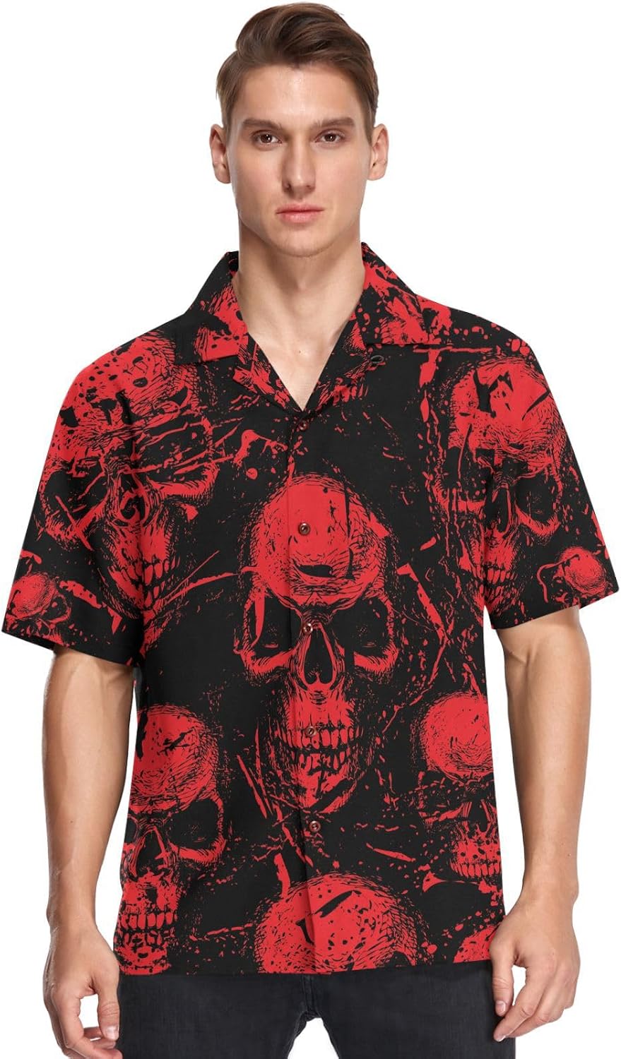 visesunny Modern Men's Hawaiian Shirt Short Sleeve Casual Button Down Tropical Summer Beach Aloha Shirts Unisex S-XXXL