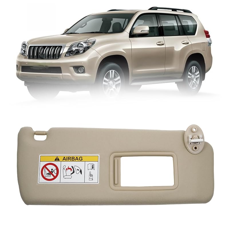Para-sol direito do passageiro bege para Lexus GX460 e Toyota Land Cruiser Prado Dasbecan