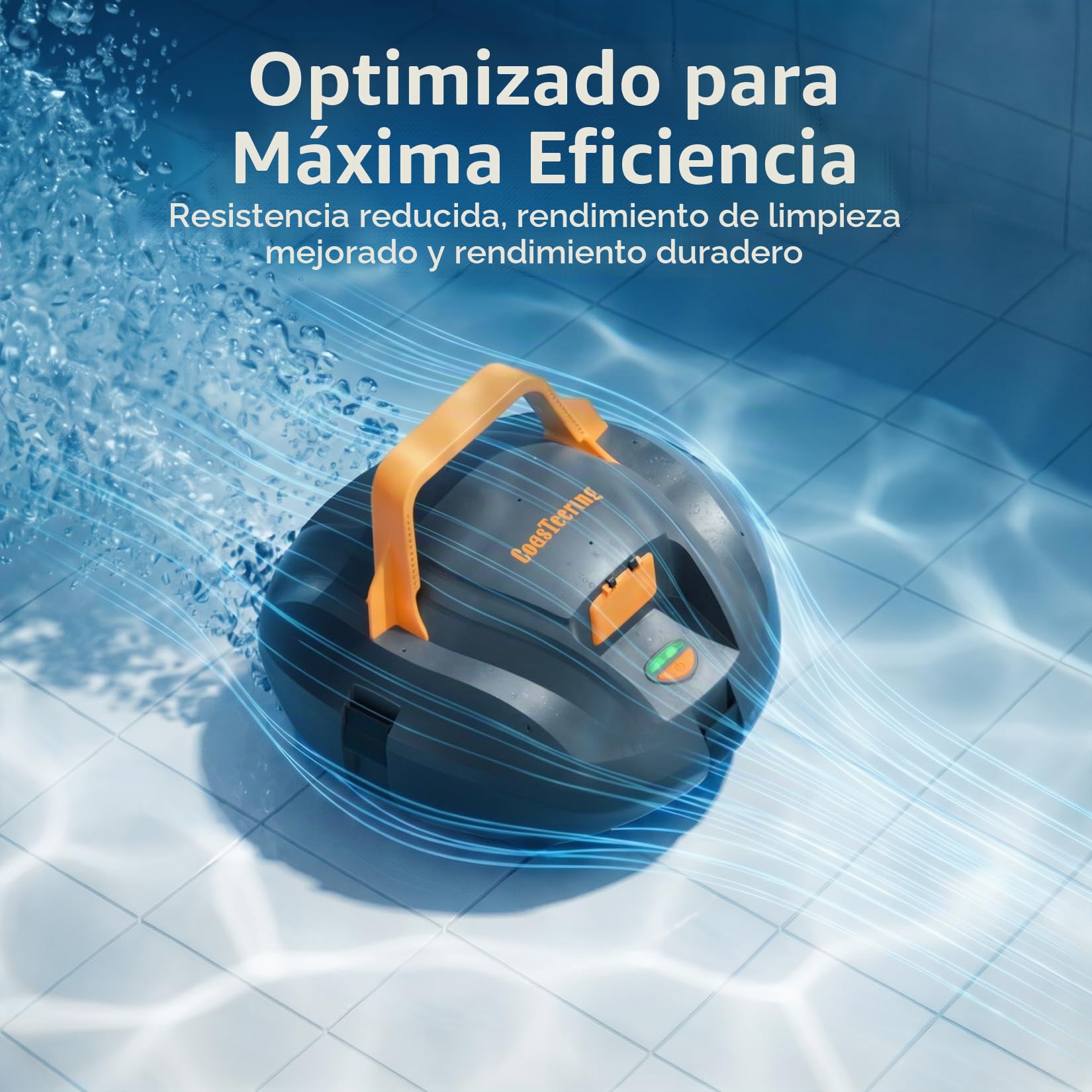 (2026 New) Coasteering Planet Robot Limpiafondos Piscina sin Cable, 120 Min, 4500mAh, Succión Potente, Doble Motor y Auto-Parking para Piscinas hasta 80 m² (sin Pendiente)