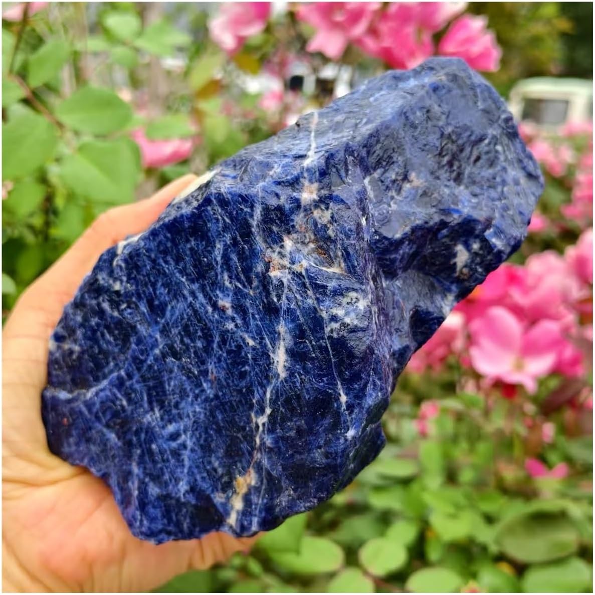 1pcs 300-400g Blue Sodium Stone Rough Rock Quartz Crystal Ore