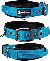 Vista 8 de SparklyPets Collar de perro resistente con asa para perros medianos y grandes, collar profesional con costuras reflectantes, mango suave y hebilla