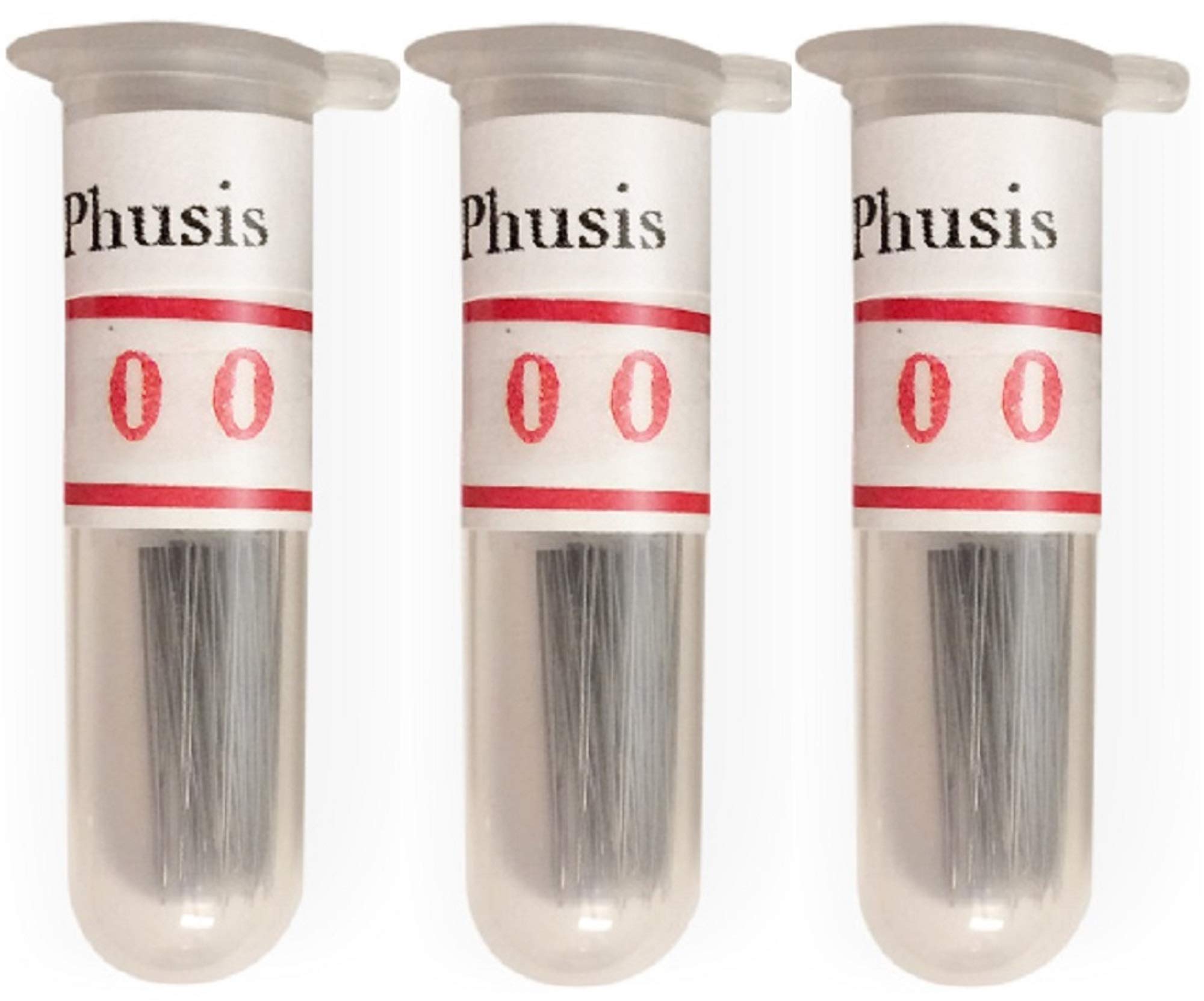 Phusis Stainless Steel Insect Pins | Size #00 | 300 Pieces| 3 Vials of 100 Pins | Includes Sturdy Storage Containers | for Entomology, Dissection, Butterfly Collections