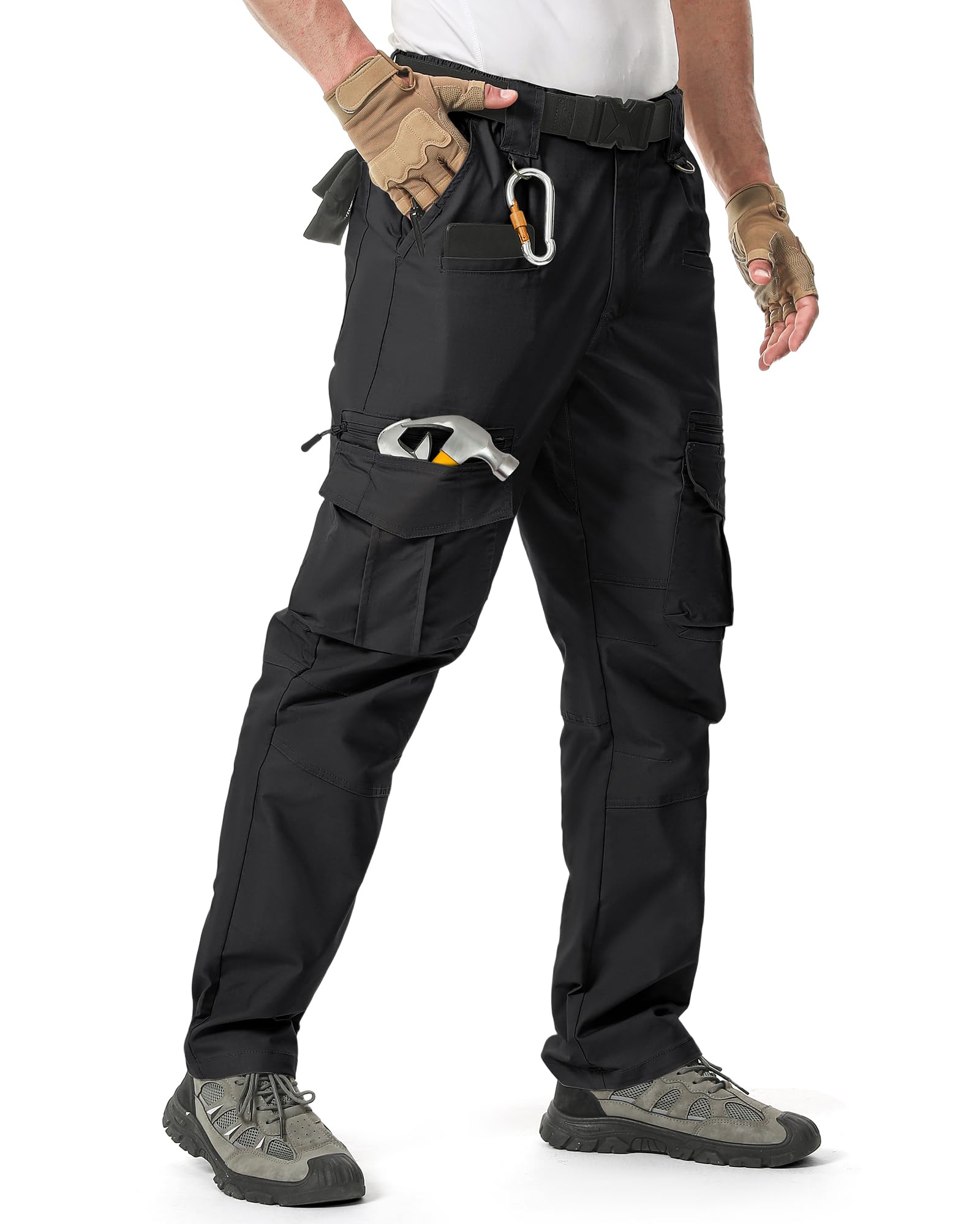 IGOLUMON Arbeitshosen Männer Cargohose Herren Stretch mit Vielen Taschen | Arbeitshose Herren mit Halbelastischer Bund Arbeitskleidung Outdoorhose Taktische Hose für Handwerker, Maler und Bauarbeiter