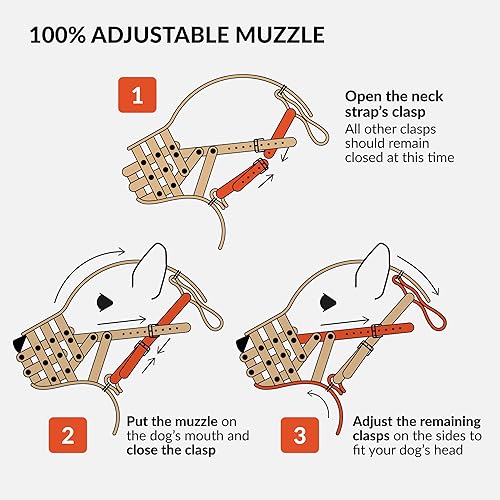 Vista 10 de CollarDirect Bozal para perros Pastor alemán Dálmata Doberman Setter - Cesta de piel, razas medianas y grandes (marrón castaño, grande)