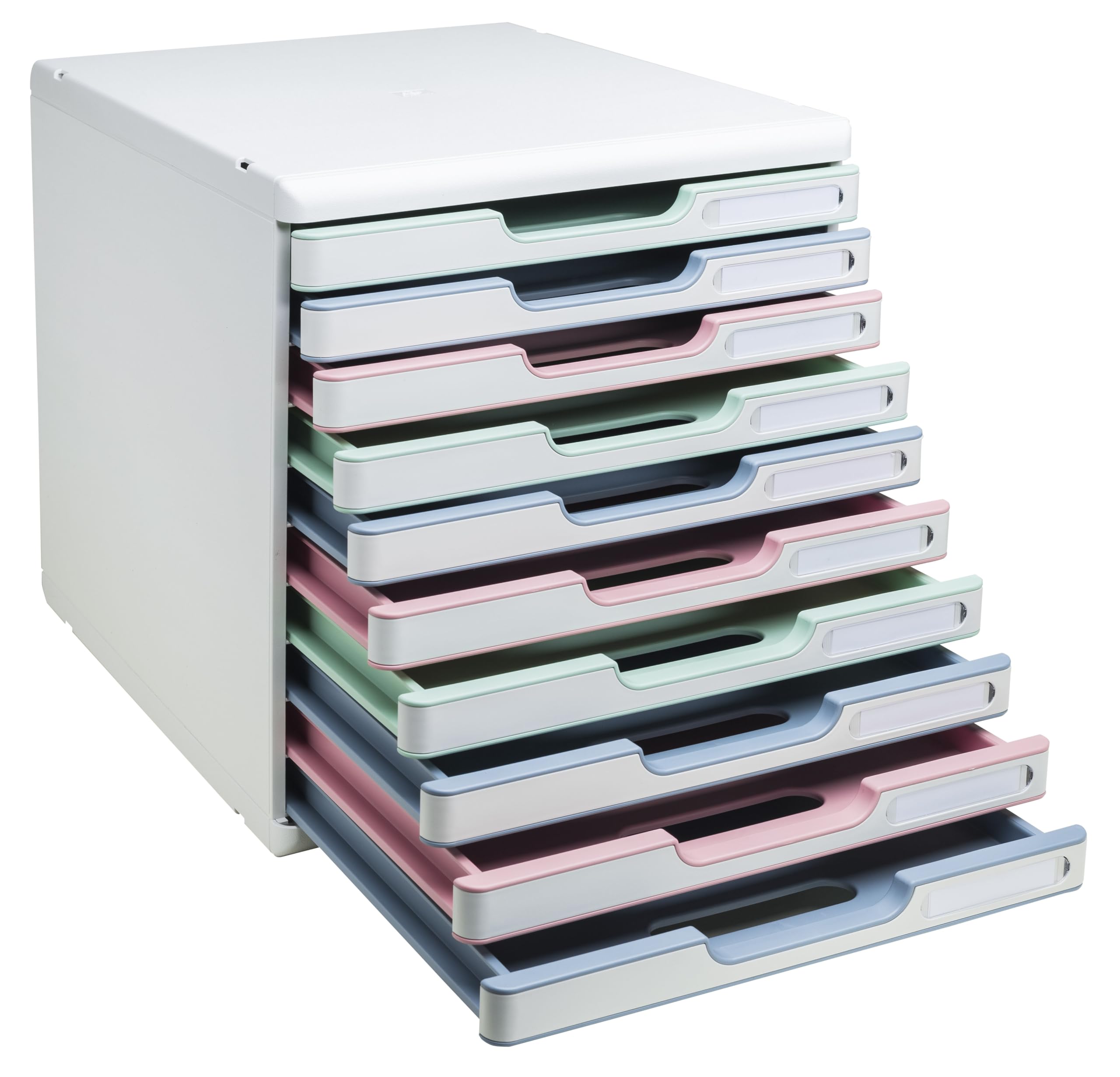 Exacompta - Réf. 302303D - MODULO A4 Autentik - Module de classement 10 tiroirs fermés pour documents A4+ - Dimensions extérieures : Prof. 35 x largeur 28,8 x Hauteur 32 cm - Assortis