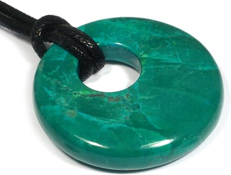 CrystalAge Gemini Birthstone Necklace - Chrysocolla Howlite Donut