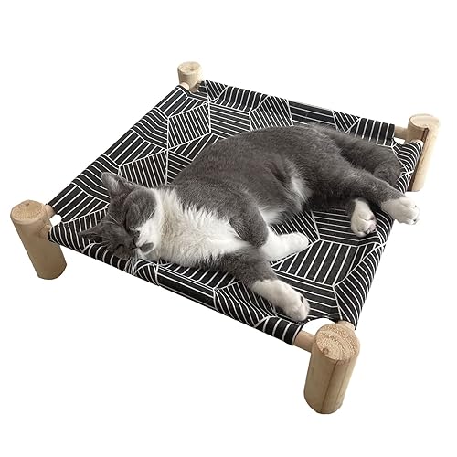 Pozico Cat/Dog Bed Hammock Cat Bed, Wooden Dog Elevated Indoor